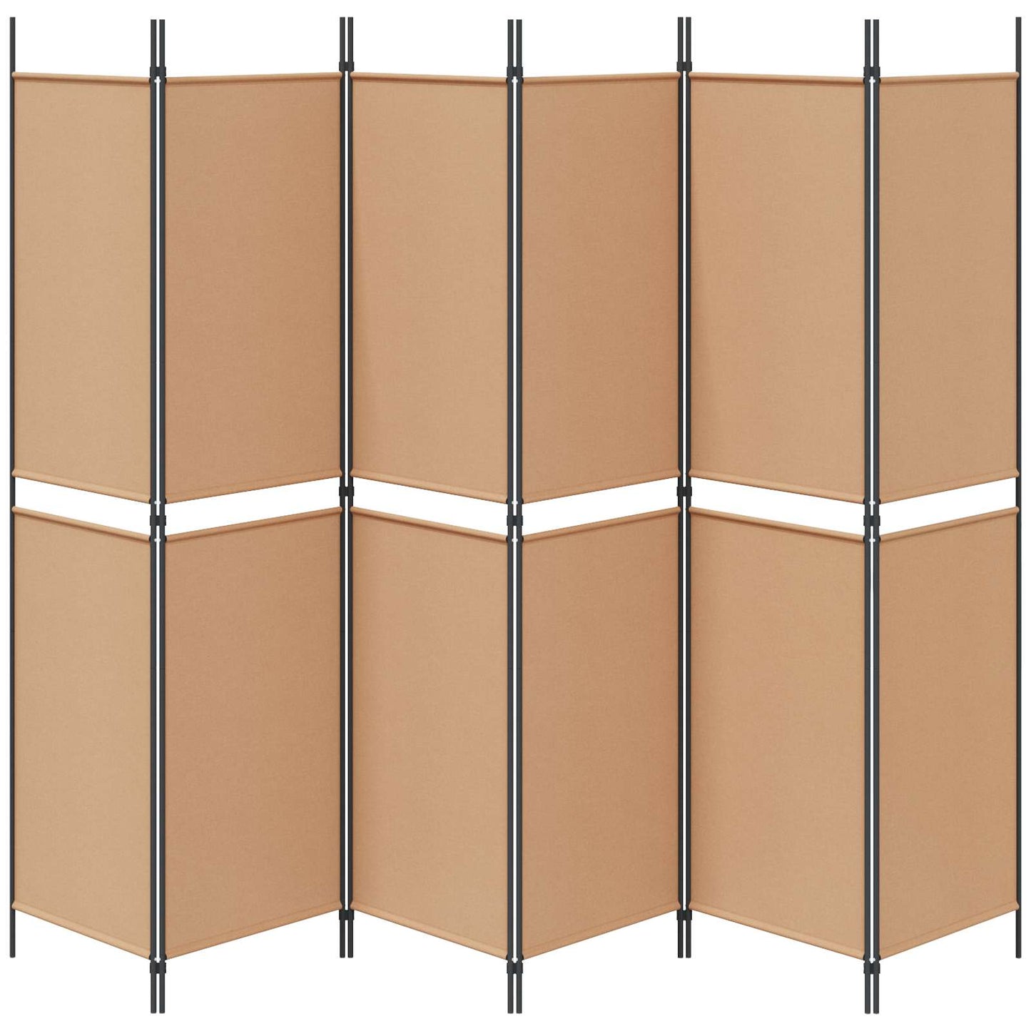 vidaXL Διαχωριστικό Δωματίου 6-Πάνελ Μπεζ 300 x 200 cm Ύφασμα