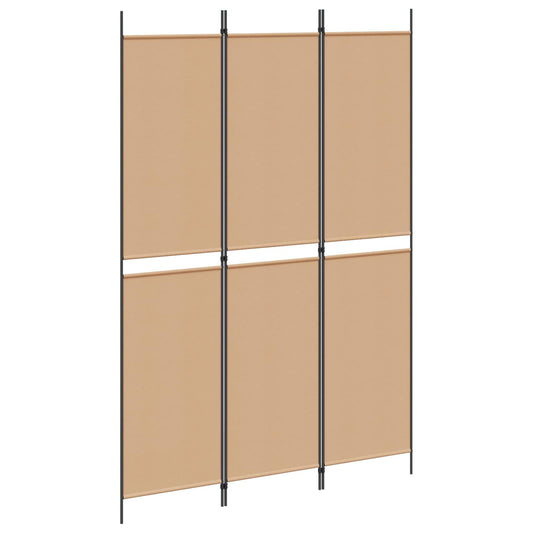 vidaXL 3-Panel Room Divider Μπεζ 150 x 220 cm Ύφασμα
