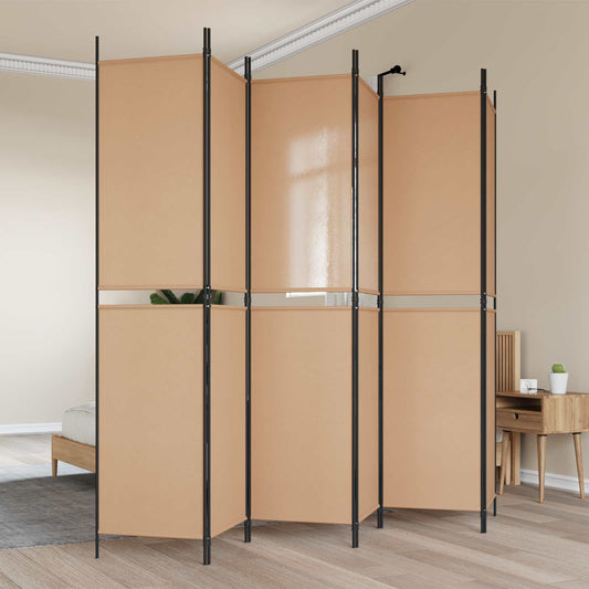 vidaXL Διαχωριστικό Δωματίου 6-Πάνελ Μπεζ 300 x 220 cm Ύφασμα