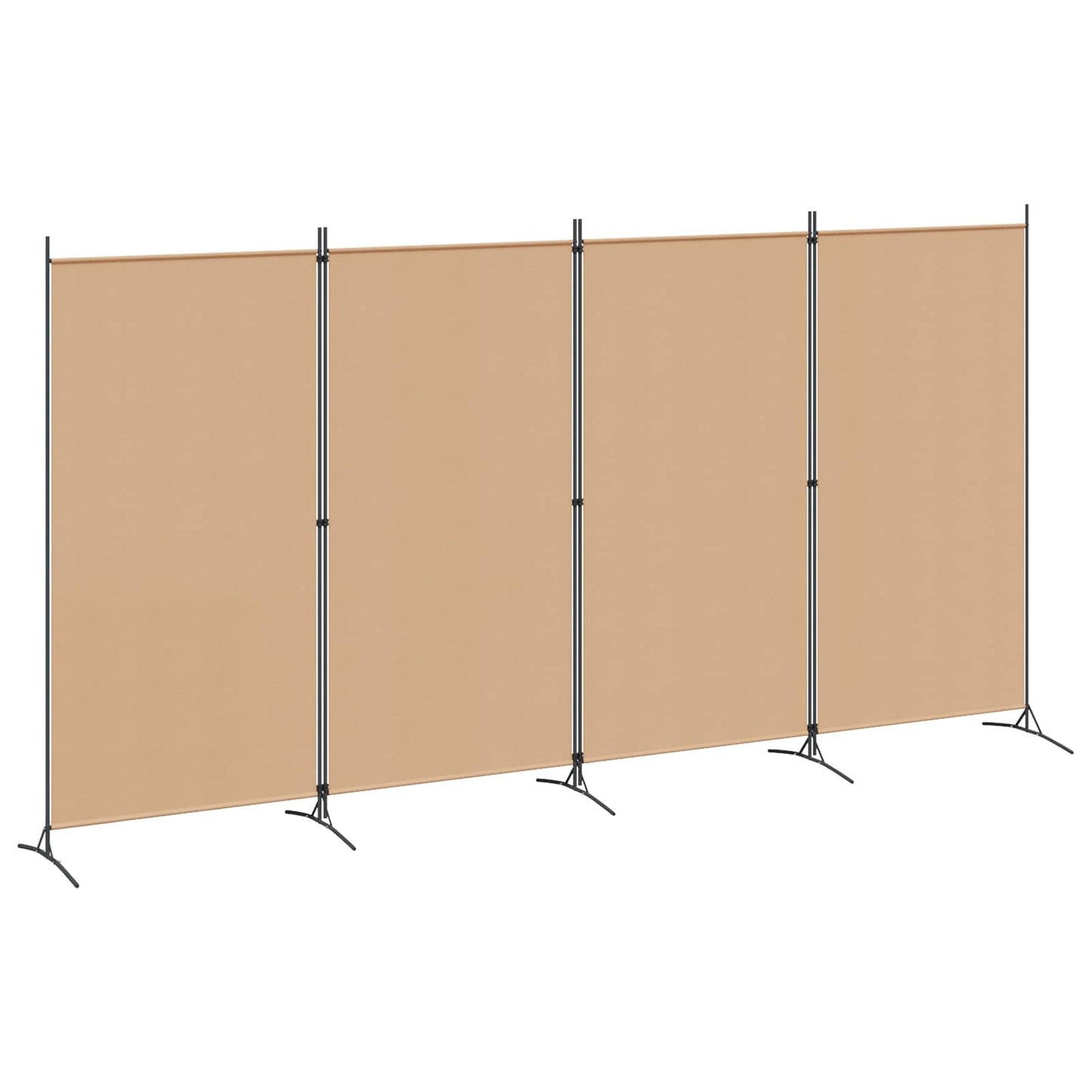 vidaXL 4-Πίνακας Διαχωριστικός Μπεζ 346 x 180 cm Ύφασμα