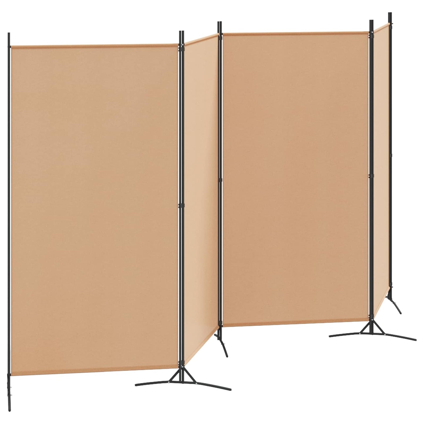 vidaXL 4-Πίνακας Διαχωριστικός Μπεζ 346 x 180 cm Ύφασμα