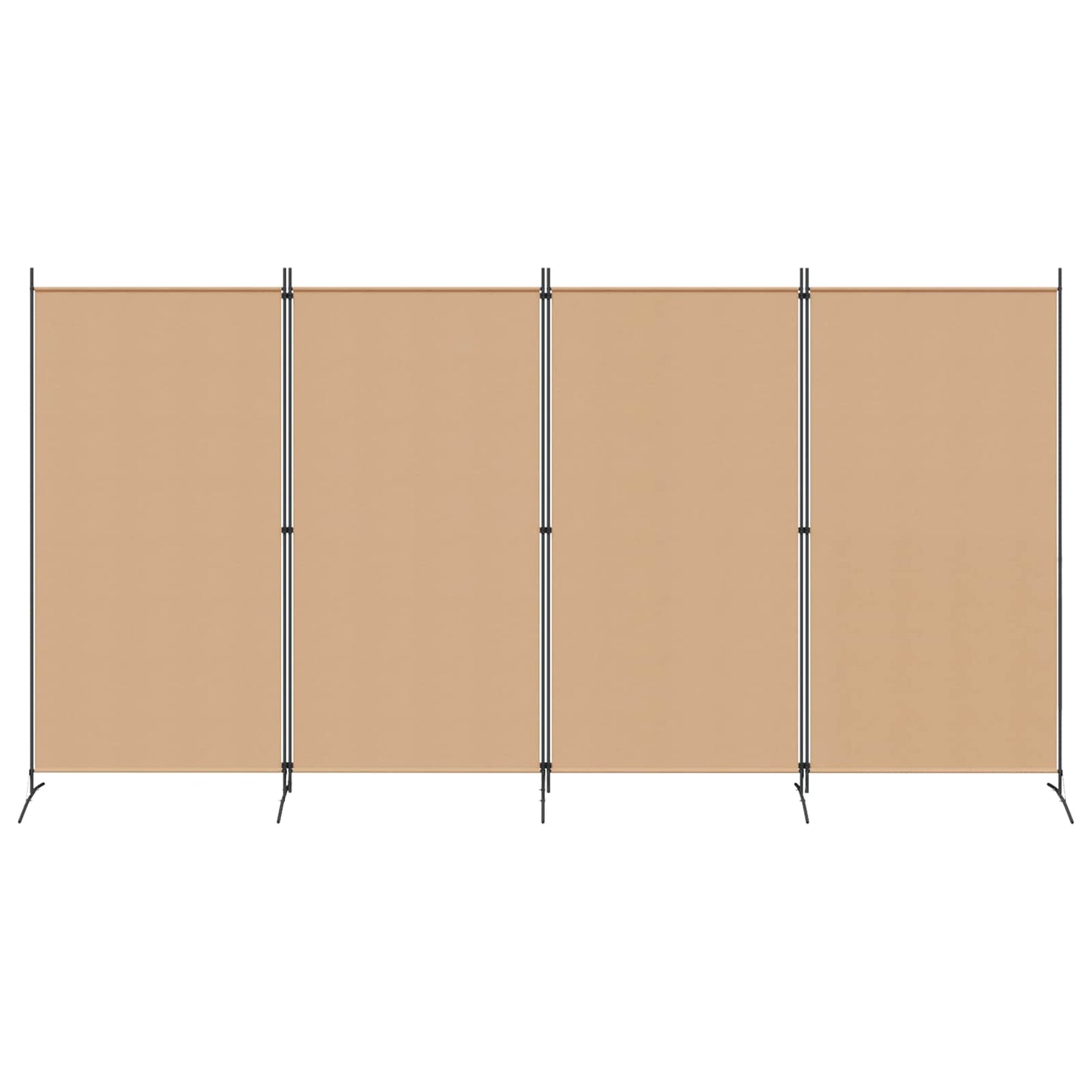 vidaXL 4-Πίνακας Διαχωριστικός Μπεζ 346 x 180 cm Ύφασμα