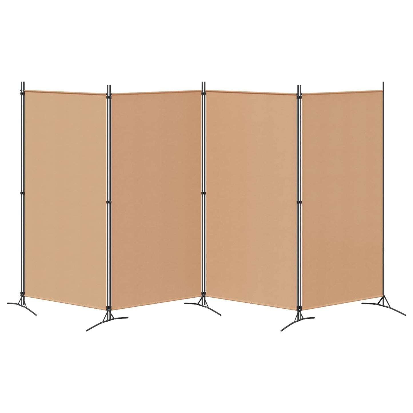 vidaXL 4-Πίνακας Διαχωριστικός Μπεζ 346 x 180 cm Ύφασμα