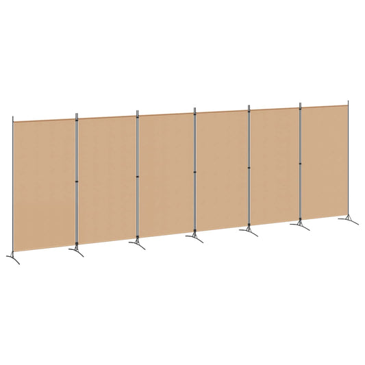 vidaXL Διαχωριστικό Δωματίου 6-Πάνελ Μπεζ 520 x 180 cm Ύφασμα