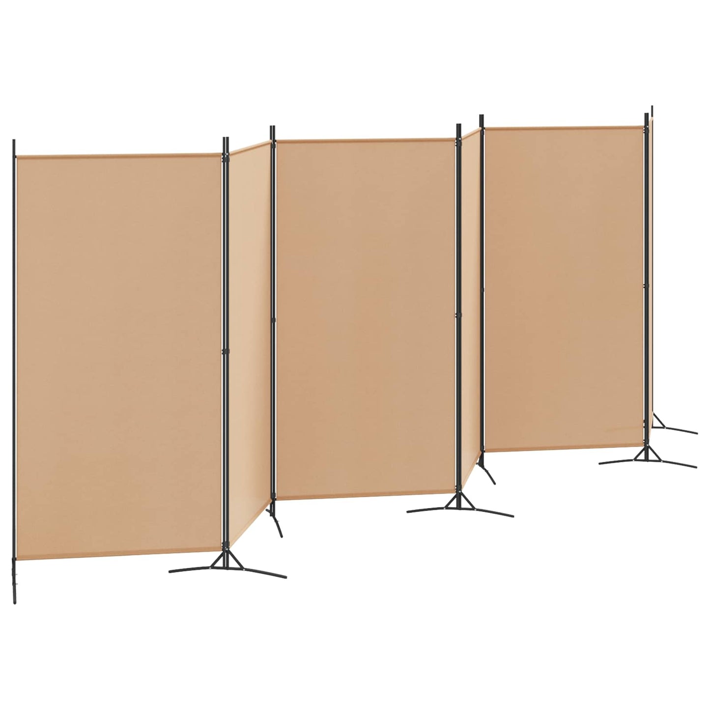 vidaXL Διαχωριστικό Δωματίου 6-Πάνελ Μπεζ 520 x 180 cm Ύφασμα