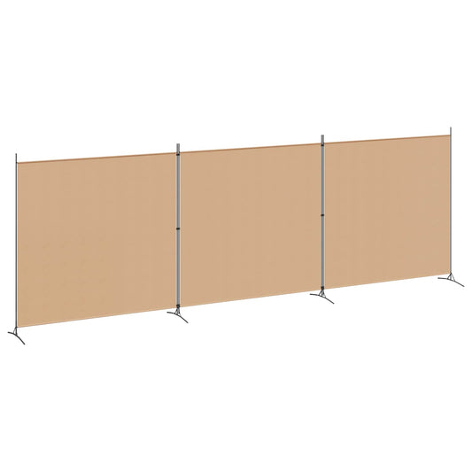 vidaXL 4-Πίνακας Διαχωριστικός Μπεζ 525 x 180 cm Ύφασμα