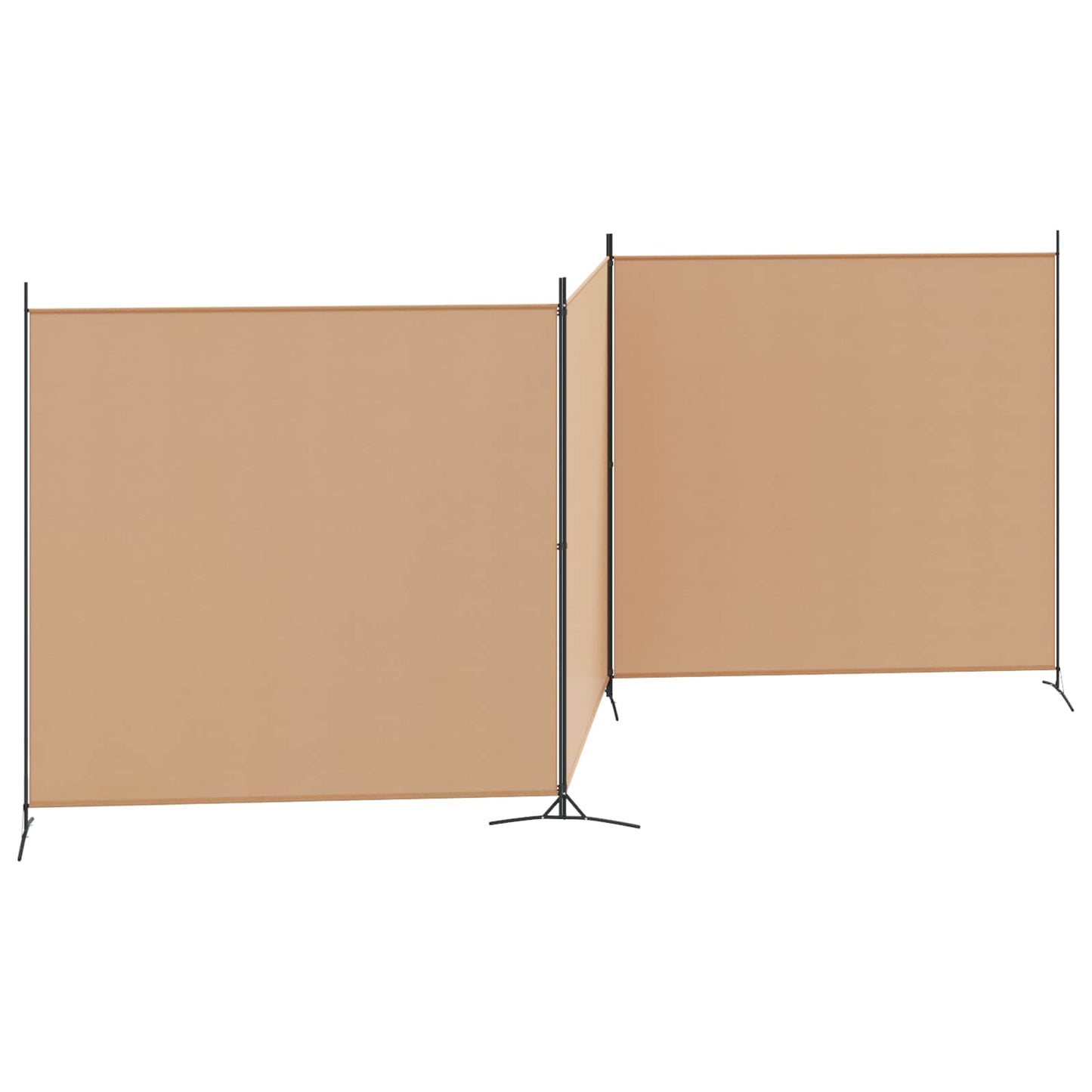vidaXL 4-Πίνακας Διαχωριστικός Μπεζ 525 x 180 cm Ύφασμα