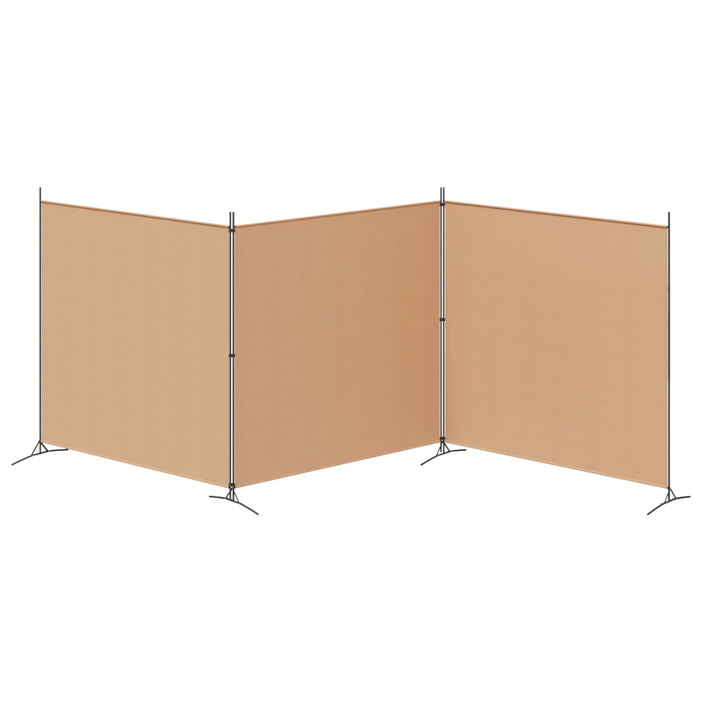 vidaXL 4-Πίνακας Διαχωριστικός Μπεζ 525 x 180 cm Ύφασμα