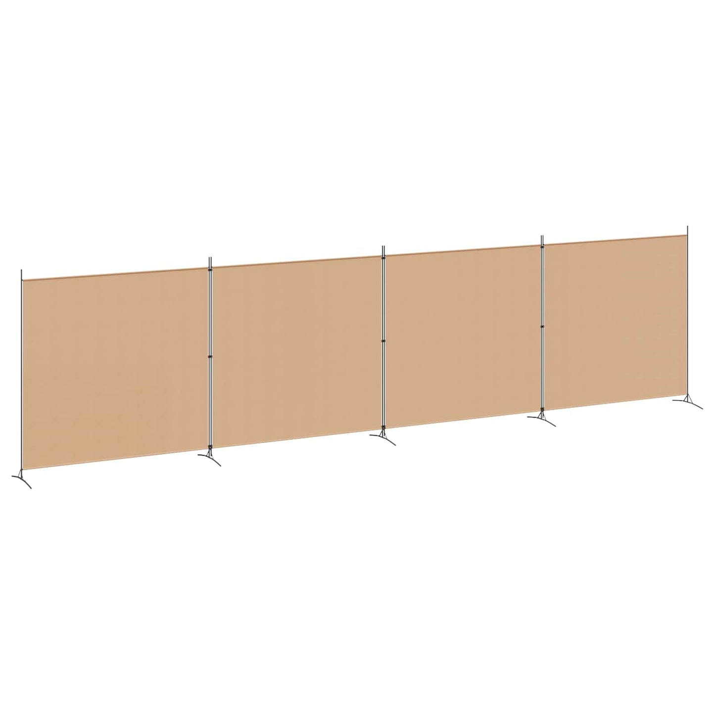 vidaXL 4-Πίνακας Διαχωριστικός Μπεζ 698 x 180 cm Ύφασμα
