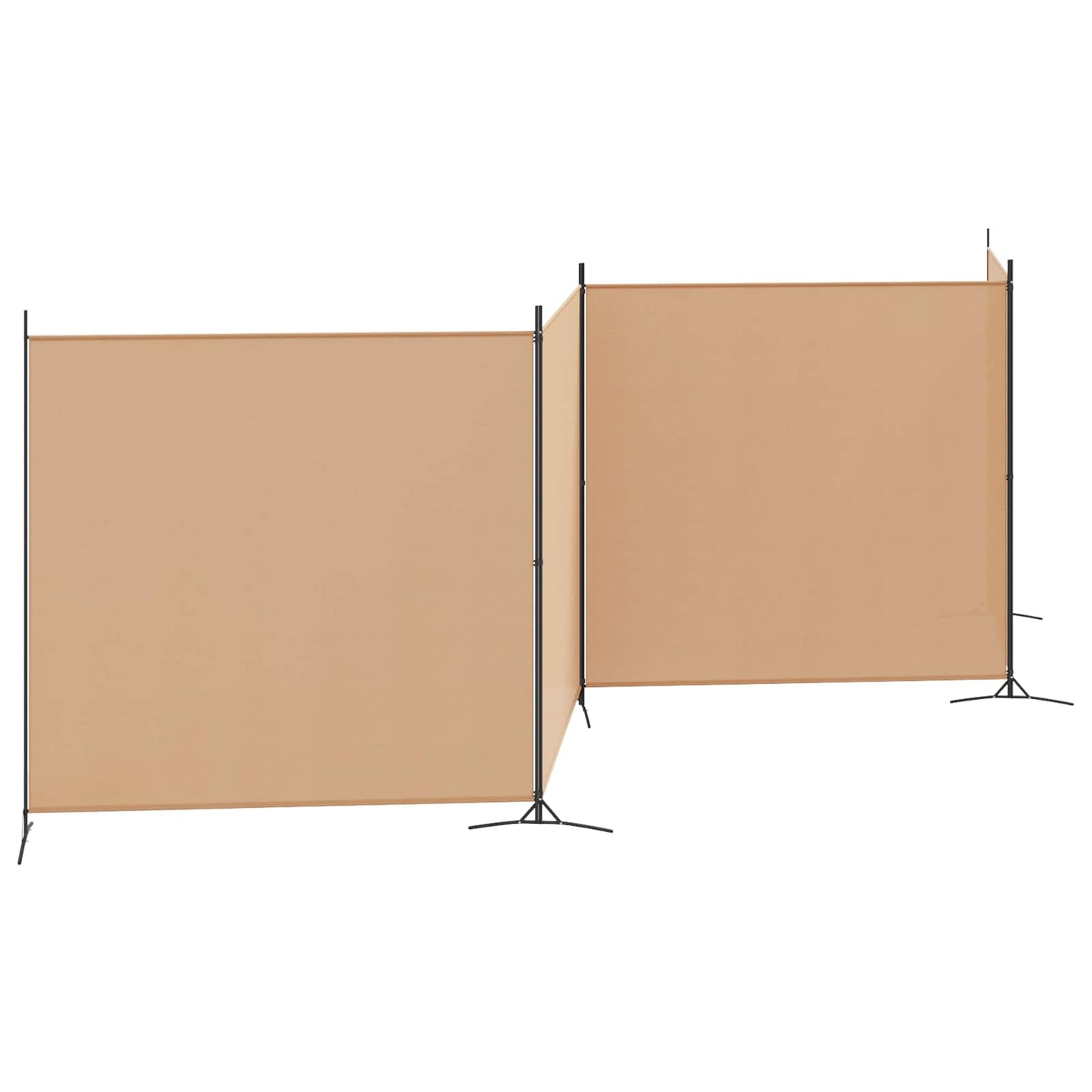 vidaXL 4-Πίνακας Διαχωριστικός Μπεζ 698 x 180 cm Ύφασμα