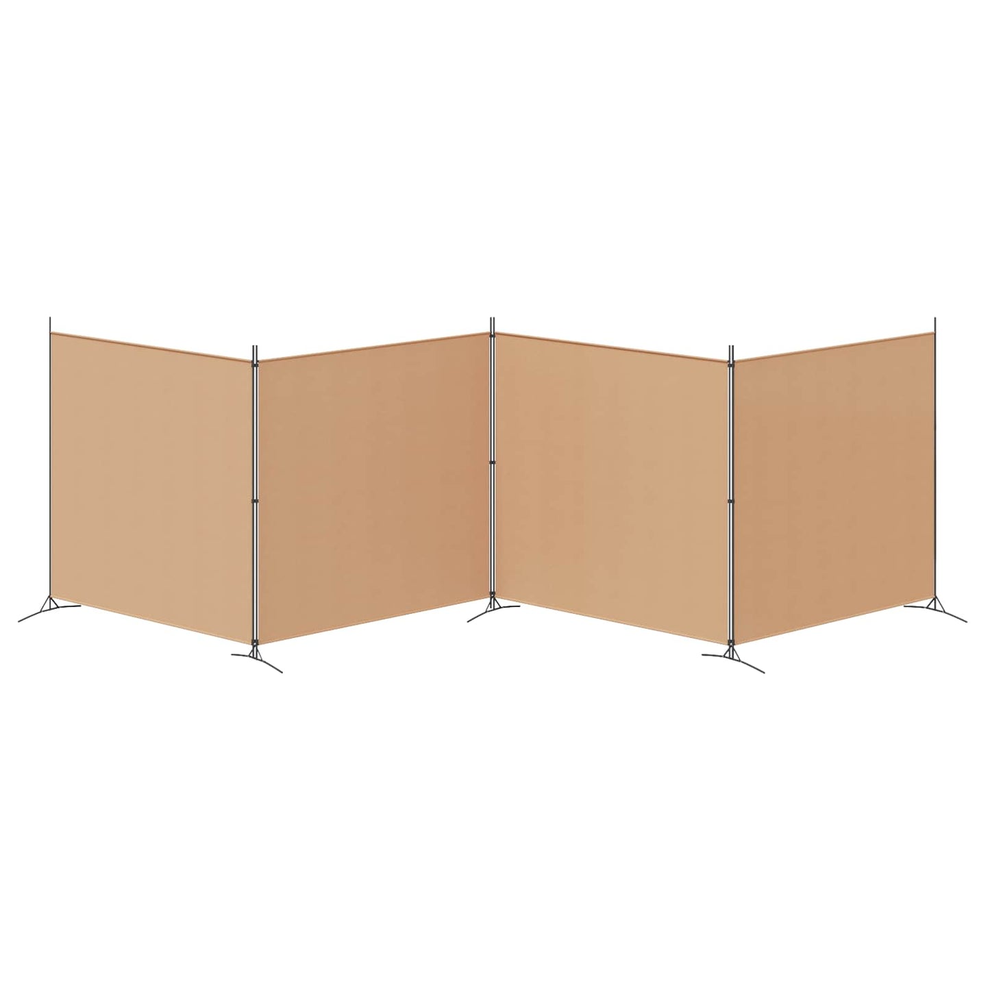 vidaXL 4-Πίνακας Διαχωριστικός Μπεζ 698 x 180 cm Ύφασμα