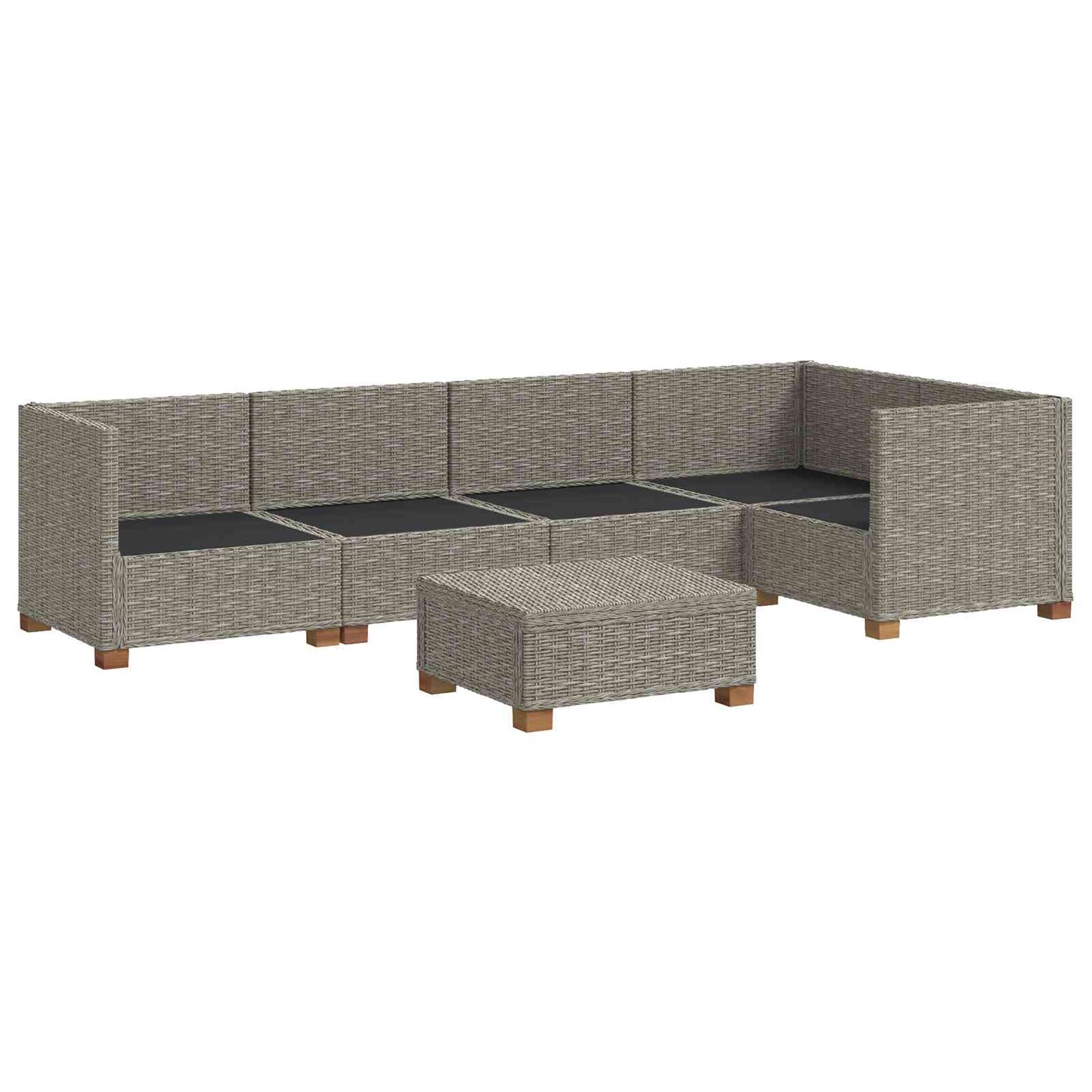vidaXL 6 τμχ. Σαλονάκι Ρατάν με Μαξιλάρια GENDT Φυσικό Ράτταν