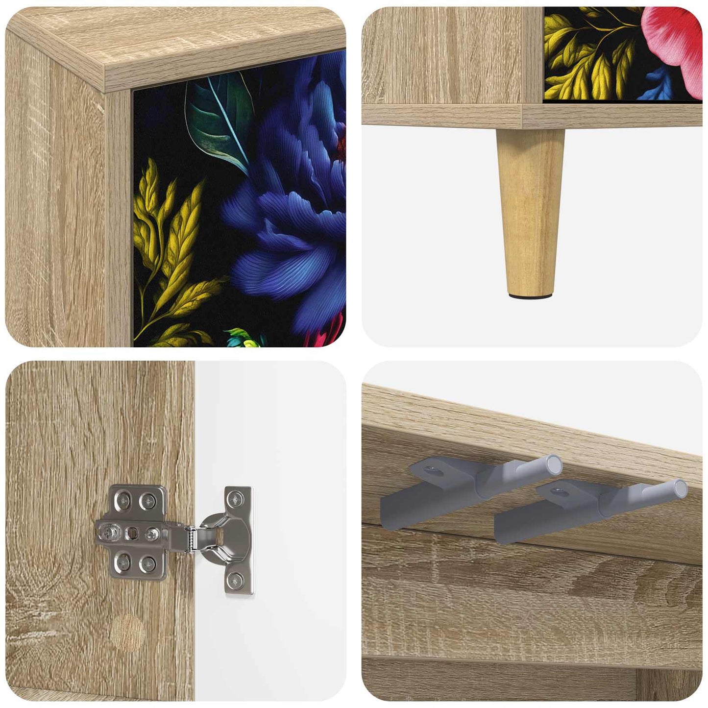 vidaXL Πλαϊνό γραφείο KIEL Sonoma 69 x 33 x 75 εκ. Επεξεργασμένο Ξύλο