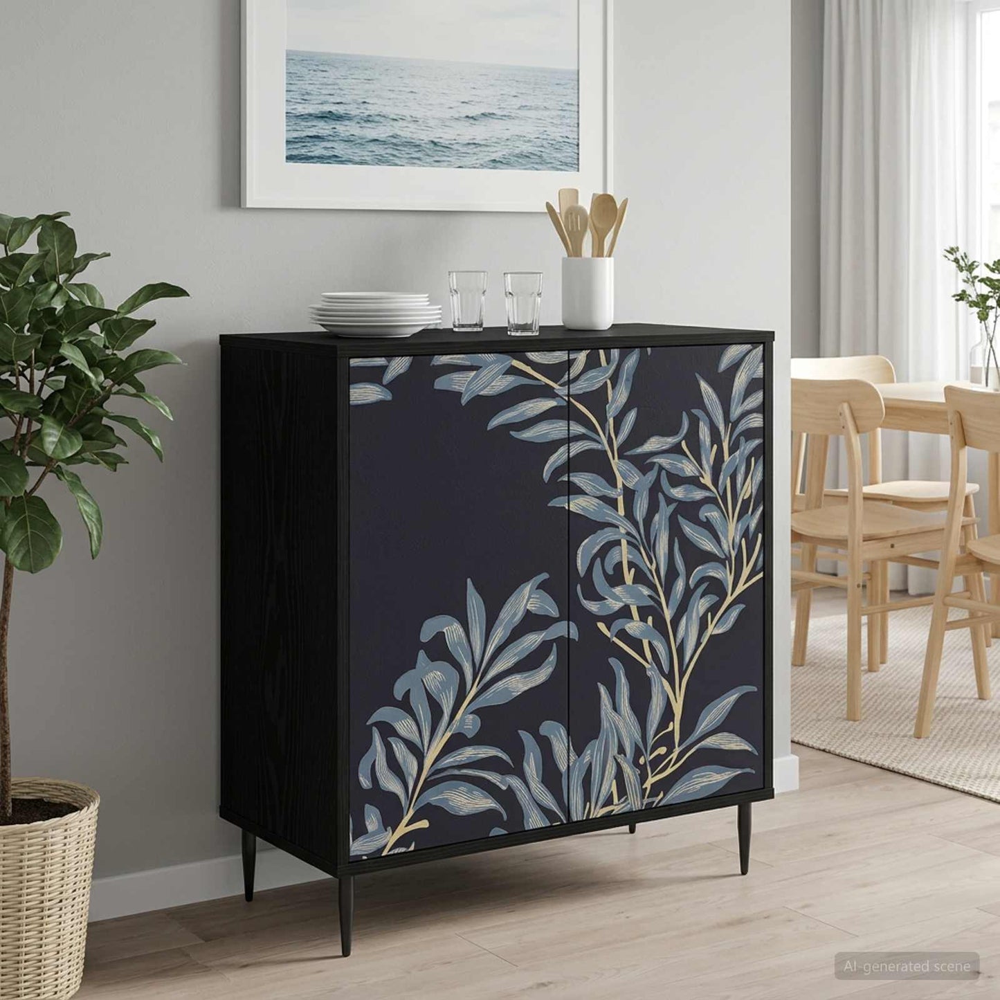 vidaXL Πλαϊνό γραφείο DOKKUM Μαύρη Δρυς 69 x 33 x 76 εκ.