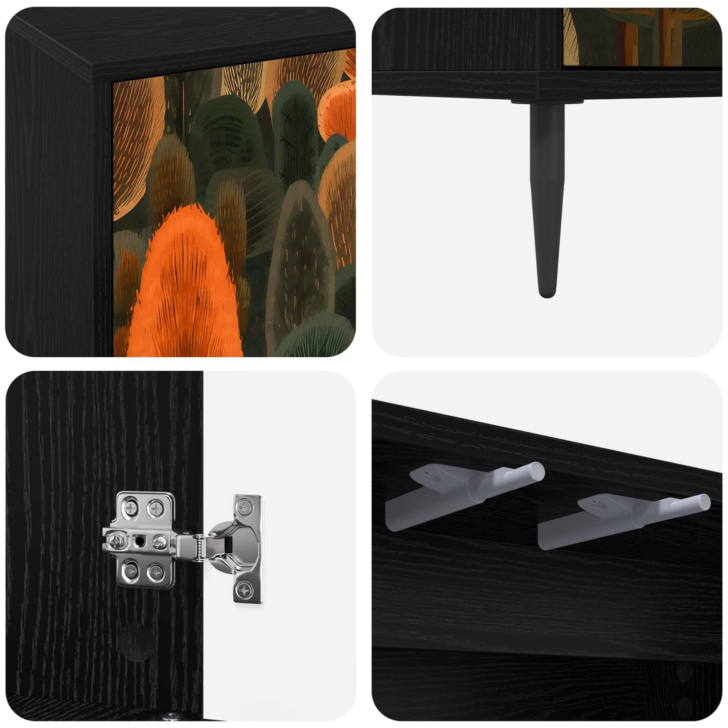 vidaXL Πλαϊνό γραφείο ZAANDAM Μαύρη Δρυς 69 x 33 x 76 εκ.