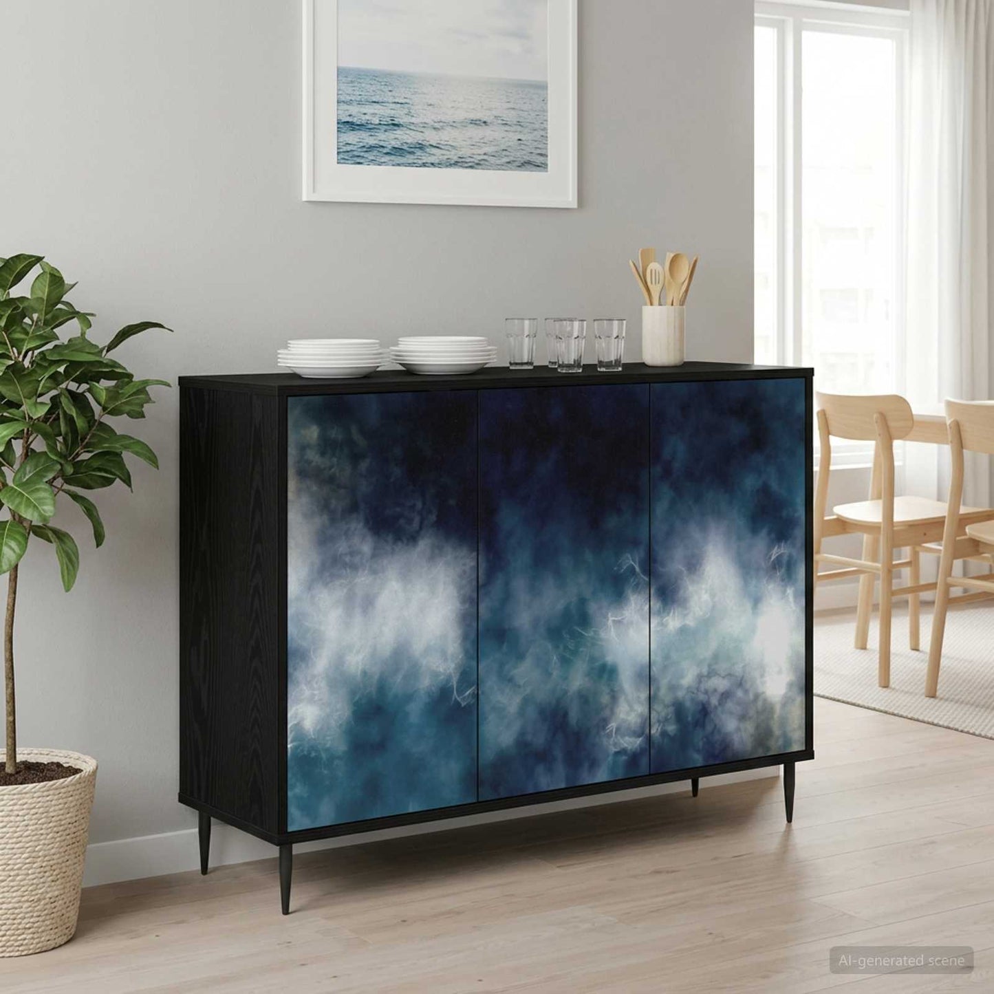 vidaXL Πλαϊνό γραφείο RAALTE Μαύρη Δρυς 102 x 33 x 76 εκ.