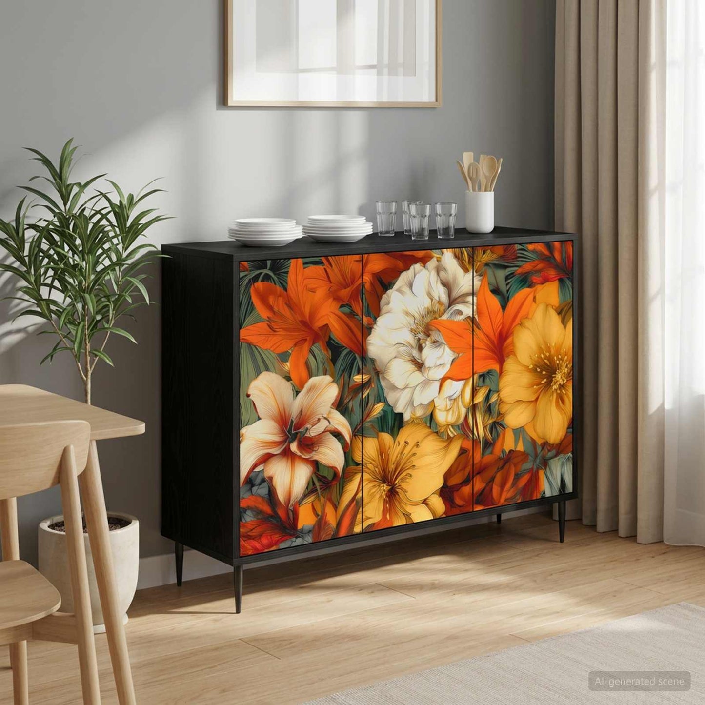 vidaXL Πλαϊνό γραφείο GENNEP Μαύρη Δρυς 102 x 33 x 76 εκ.