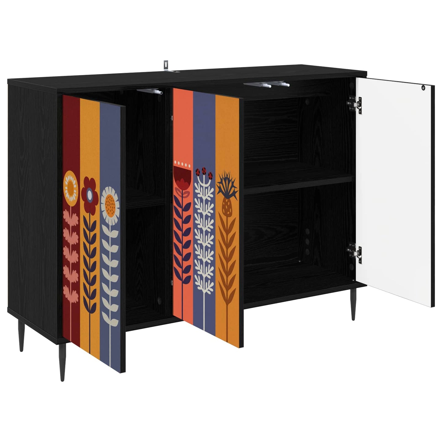vidaXL Πλαϊνό γραφείο ESSEN Μαύρη Δρυς 102 x 33 x 76 εκ.