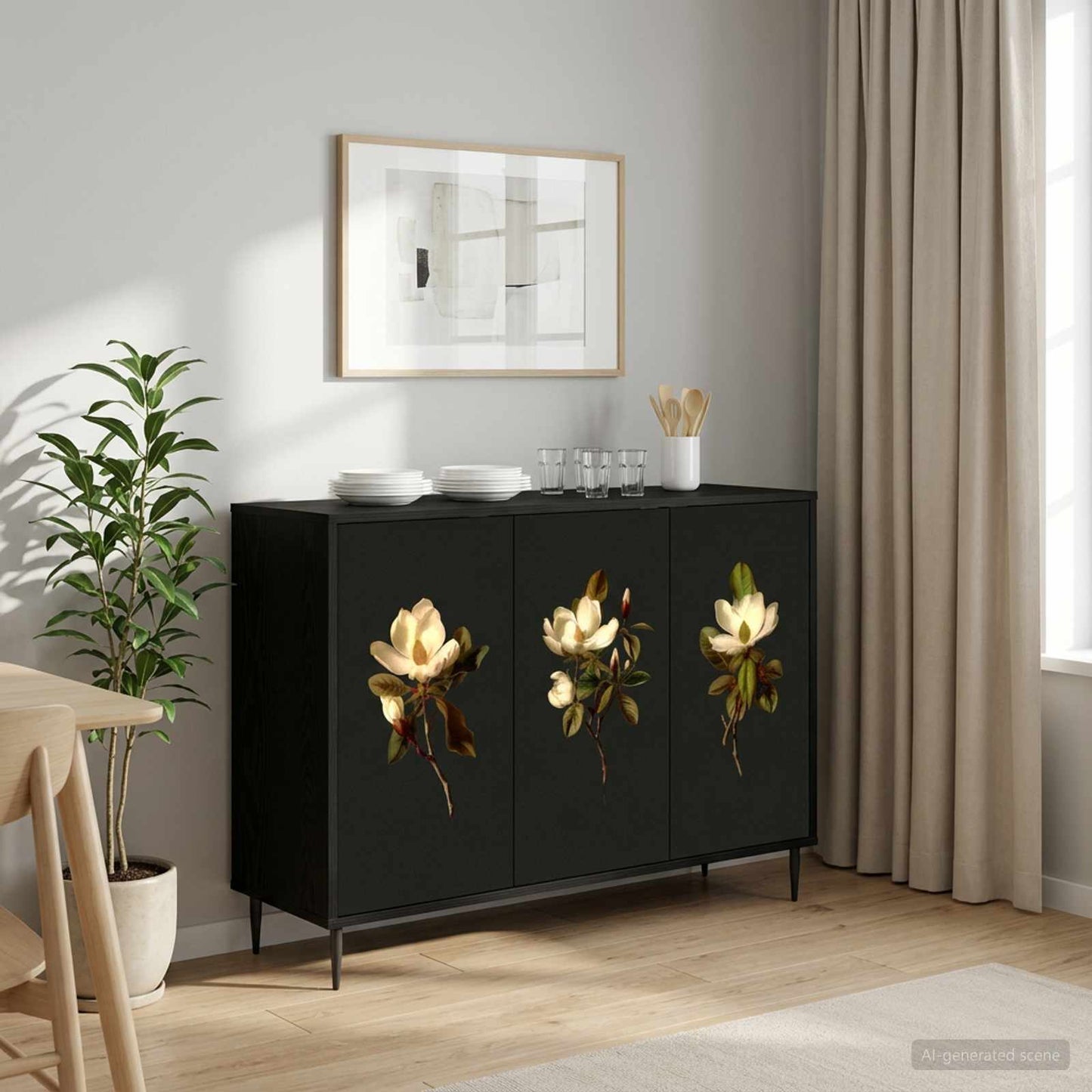 vidaXL Πλαϊνό γραφείο BREMEN Μαύρη Δρυς 102 x 33 x 76 εκ.