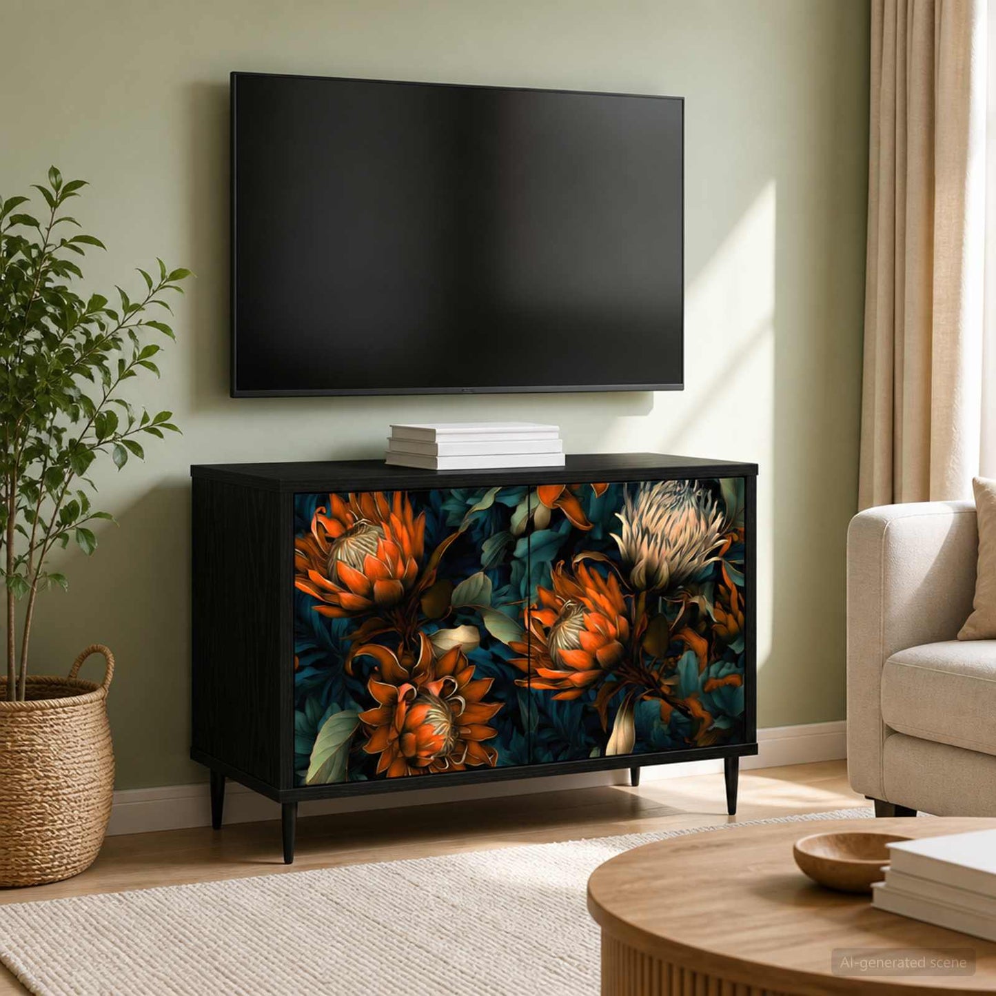 vidaXL Ντουλάπι TV LOCHEM 69 x 33 x 50,5 εκ. Μαύρη Δρυς