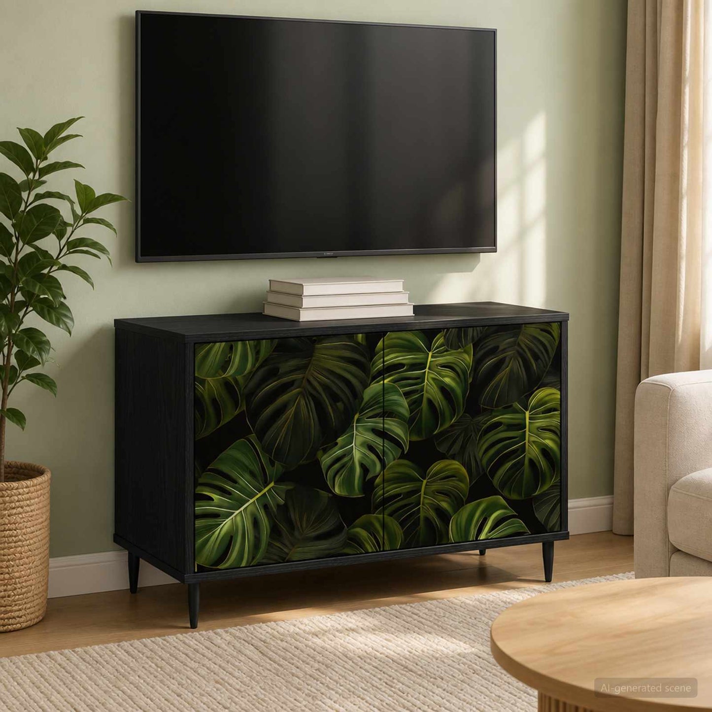 vidaXL Ντουλάπι TV ELBURG 69 x 33 x 50,5 εκ. Μαύρη Δρυς