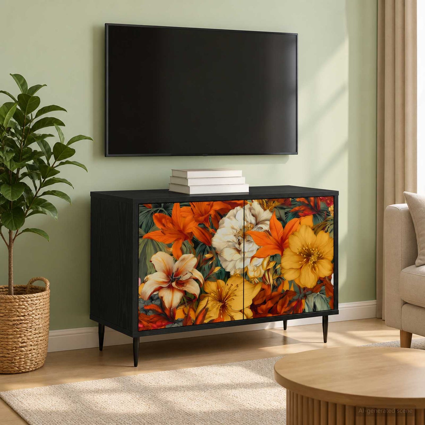 vidaXL Ντουλάπι TV GENNEP 69 x 33 x 50,5 εκ. Μαύρη Δρυς