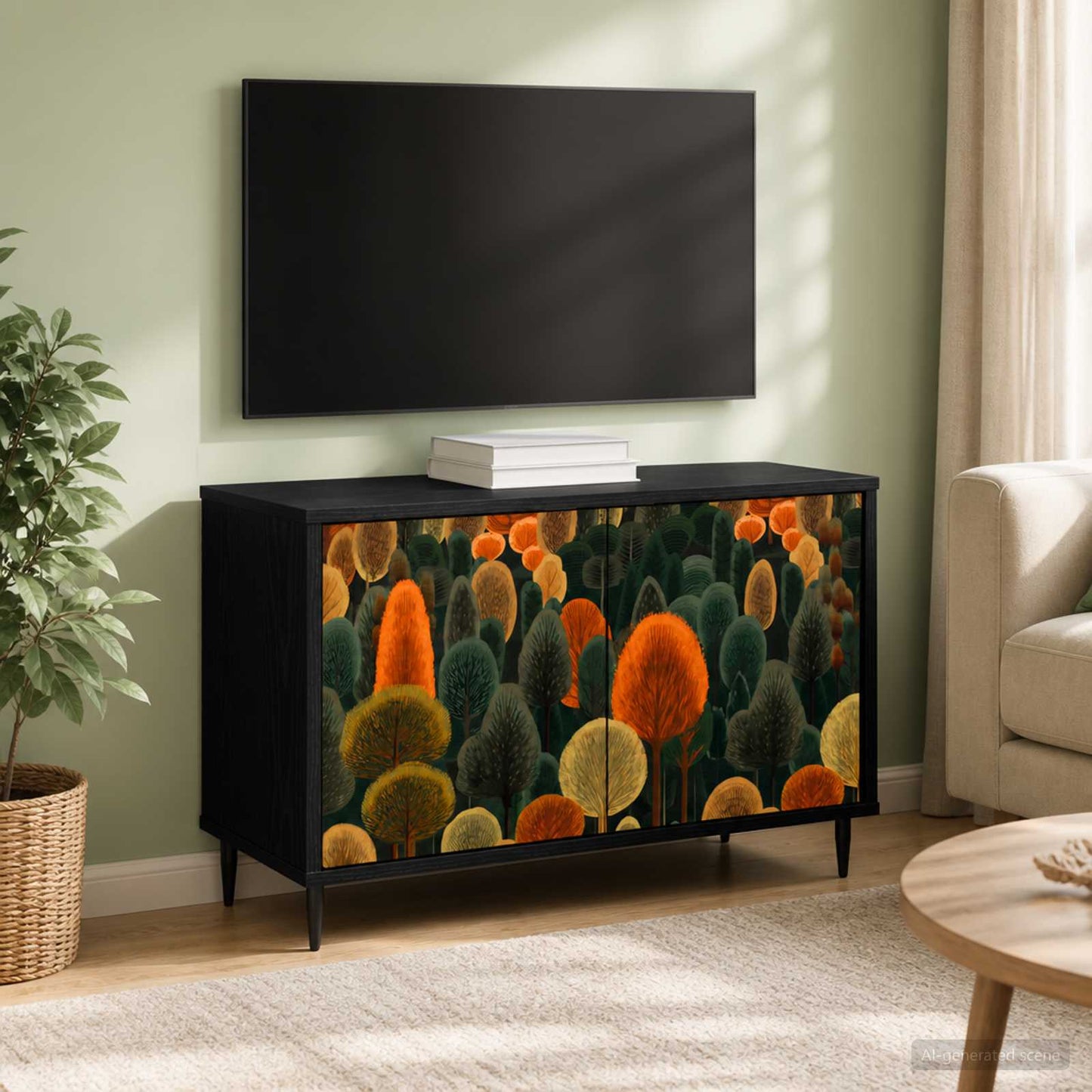 vidaXL Ντουλάπι TV ZAANDAM 69 x 33 x 50,5 εκ. Μαύρη Δρυς