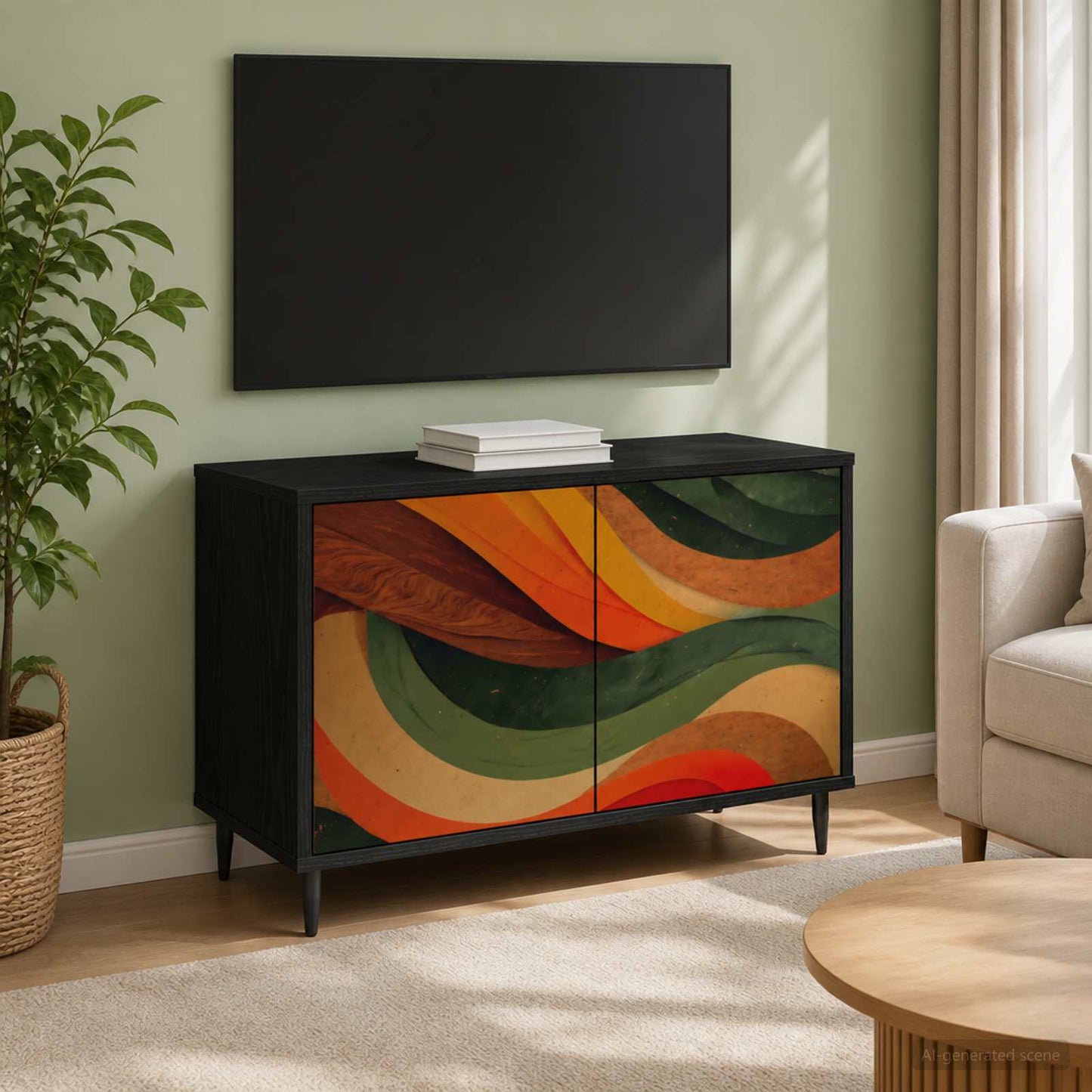 vidaXL Ντουλάπι TV BONN 69 x 33 x 50,5 εκ. Μαύρη Δρυς