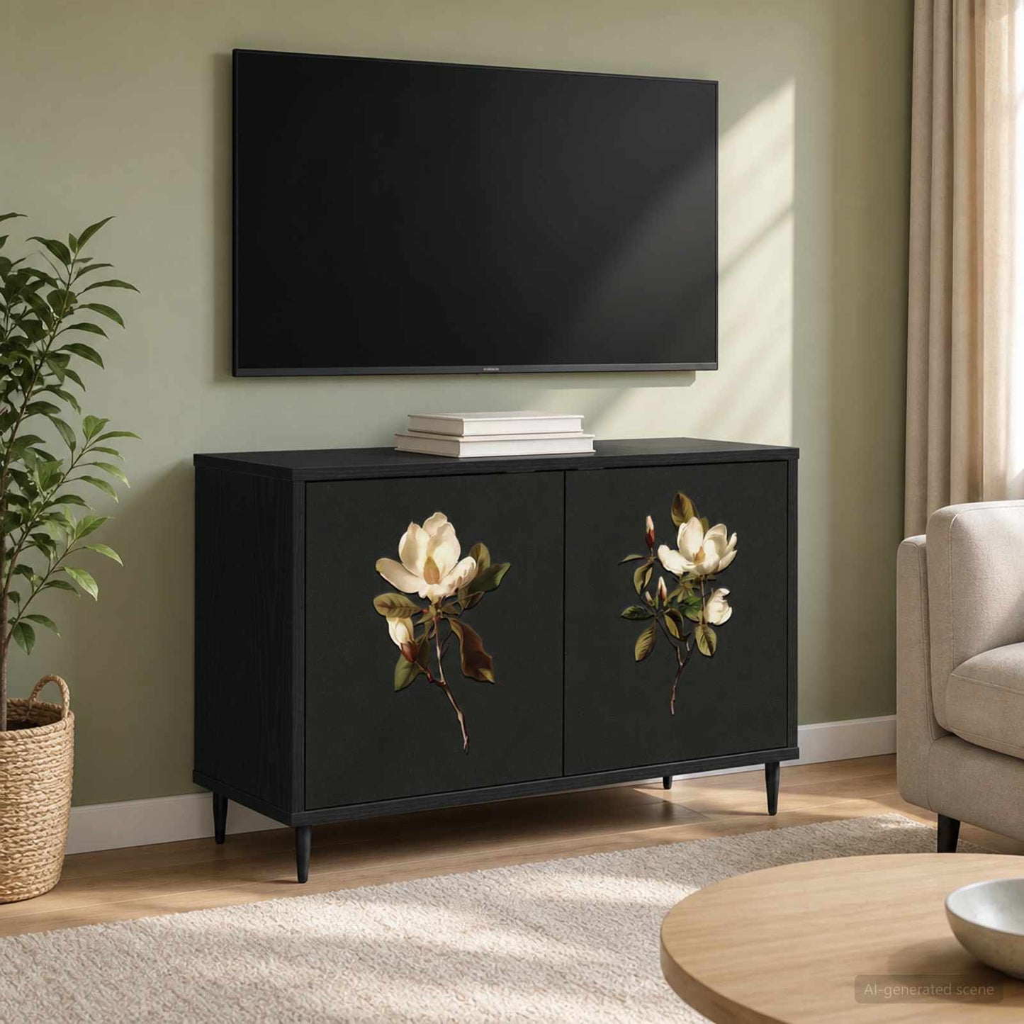 vidaXL Ντουλάπι TV BREMEN 69 x 33 x 50,5 εκ. Μαύρη Δρυς