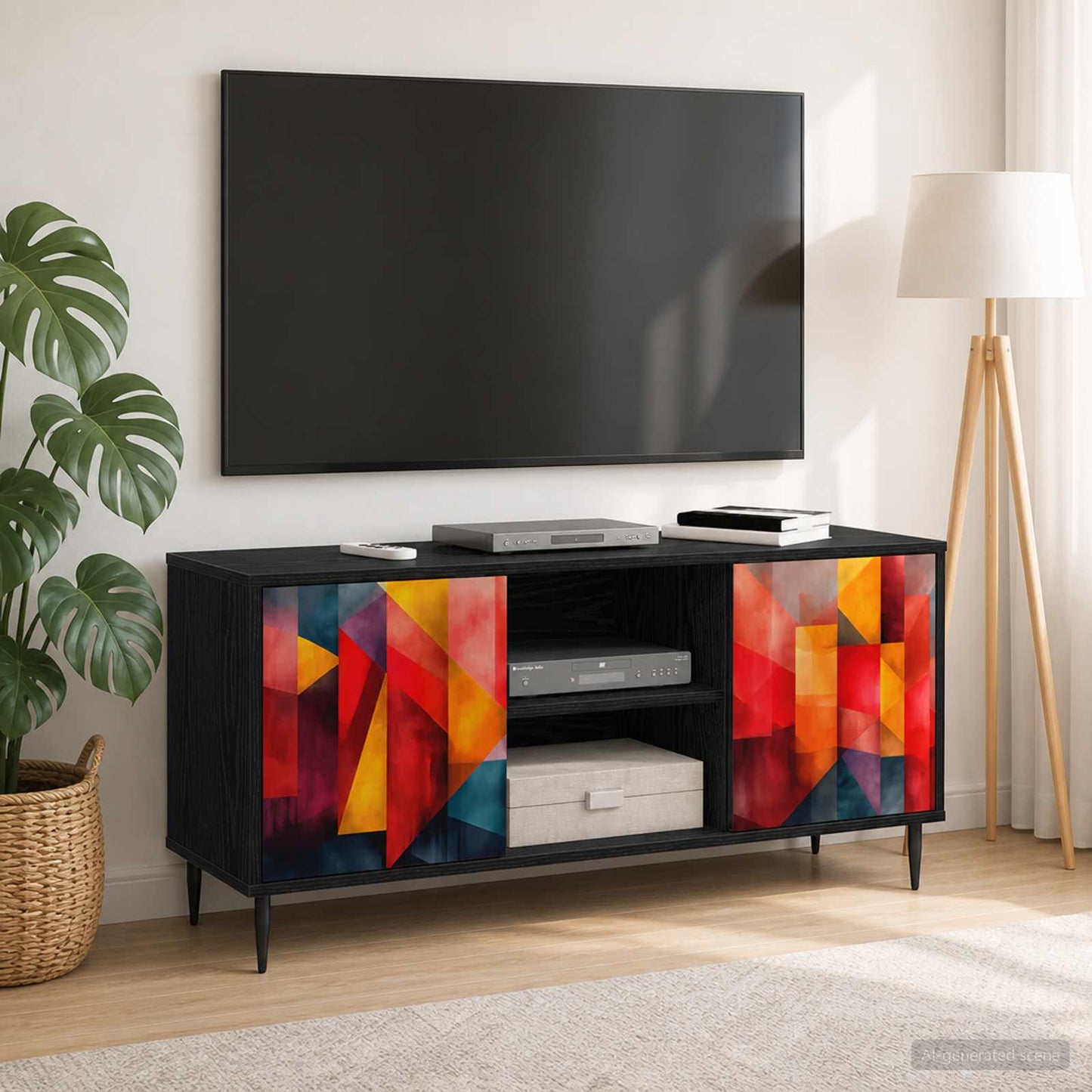 vidaXL Ντουλάπι TV HEESCH 102 x 33 x 51 εκ Μαύρη Δρυς