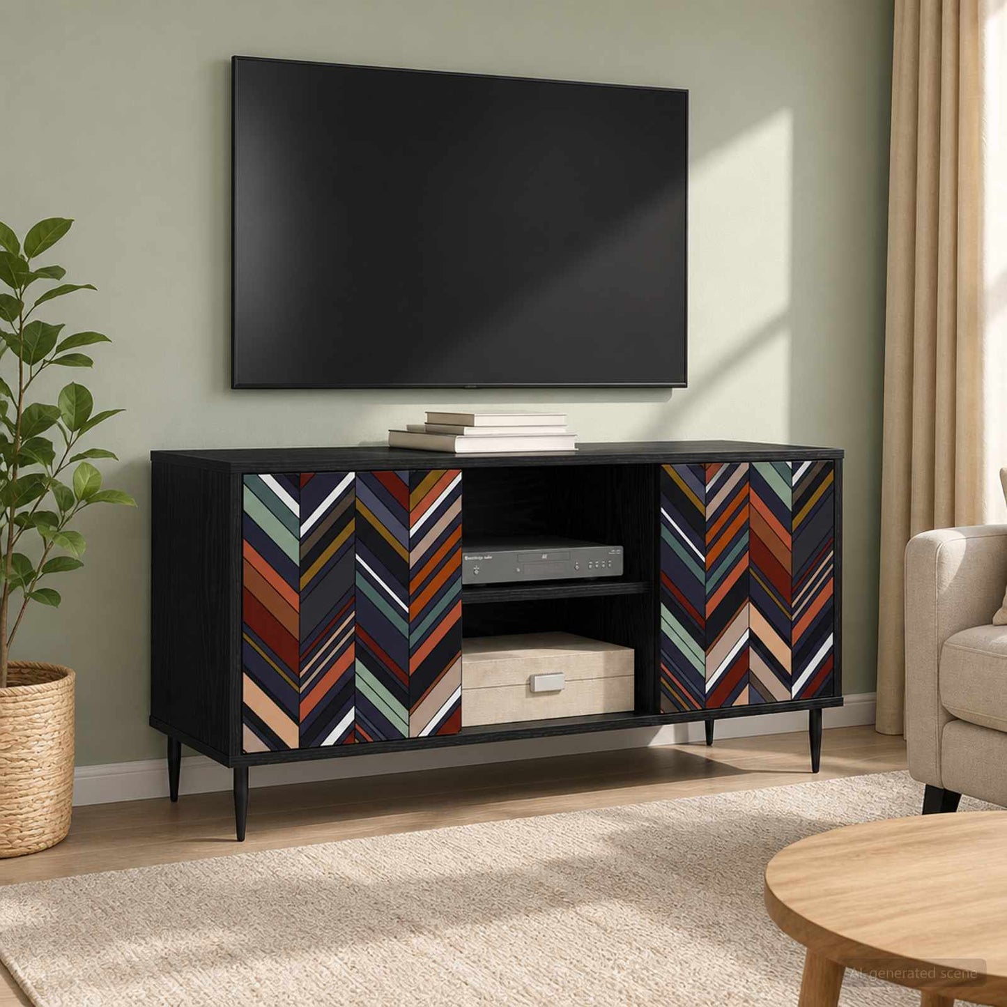 vidaXL Ντουλάπι TV OMMEN 102 x 33 x 51 εκ Μαύρη Δρυς