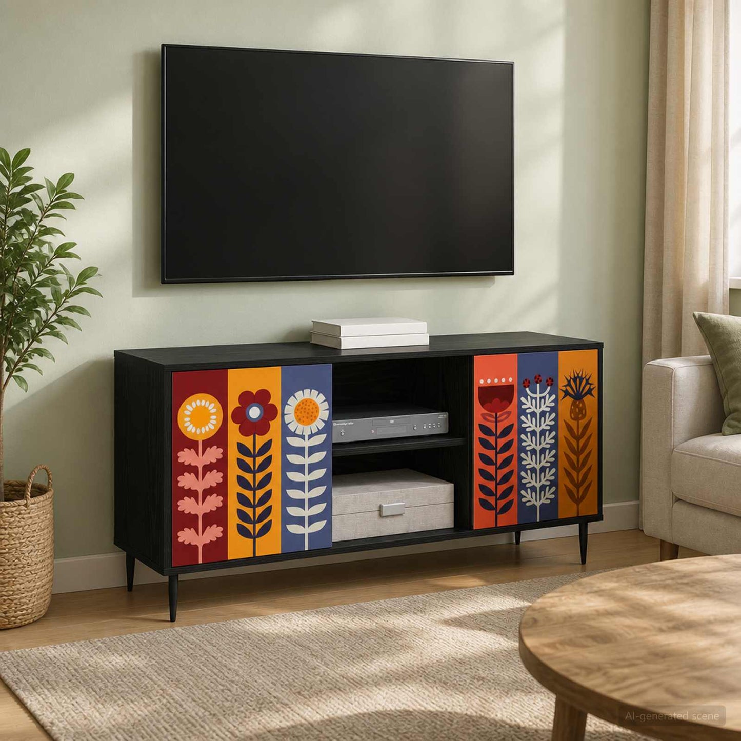 vidaXL Ντουλάπι TV ESSEN 102 x 33 x 51 εκ Μαύρη Δρυς