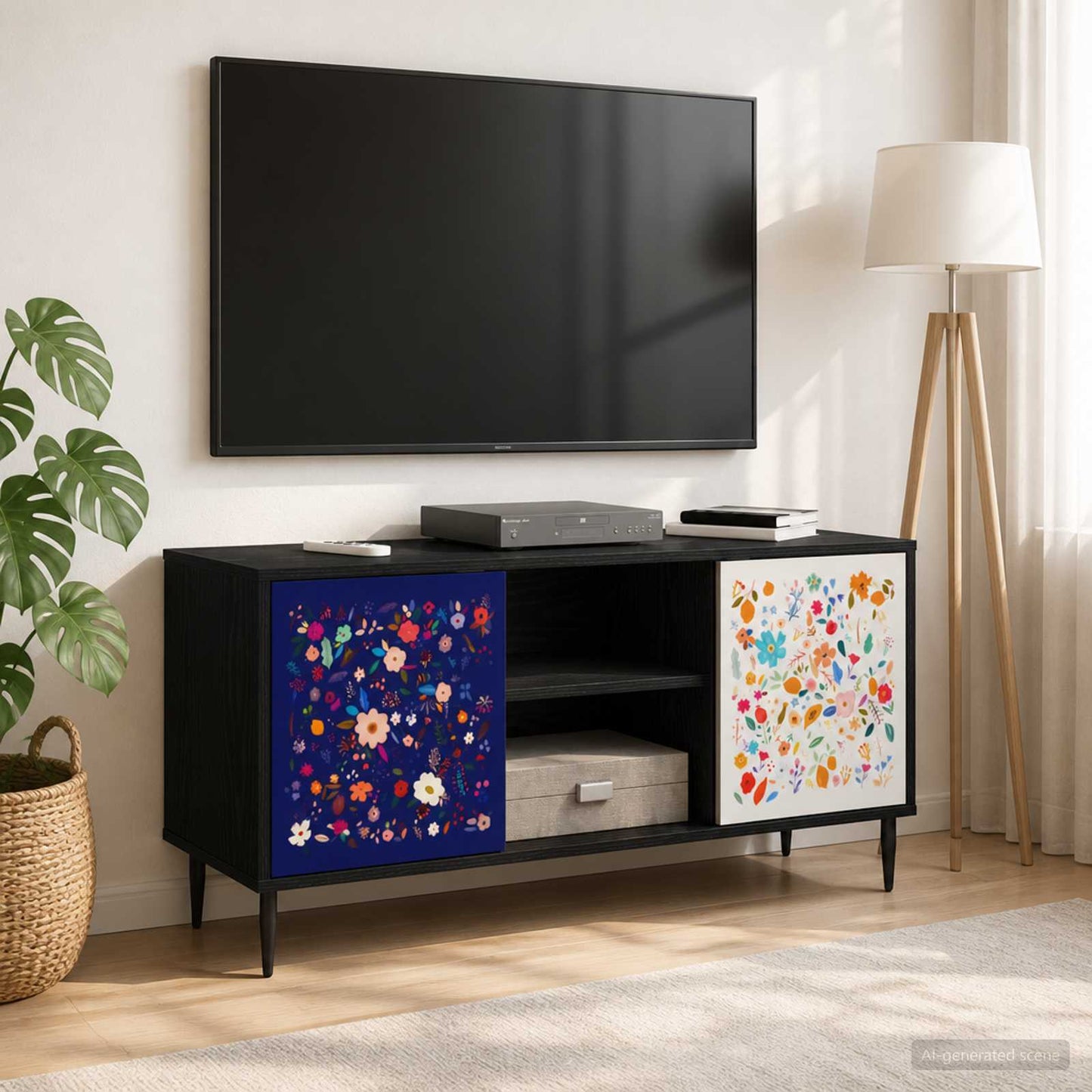 vidaXL Ντουλάπι TV MAINZ 102 x 33 x 51 εκ Μαύρη Δρυς