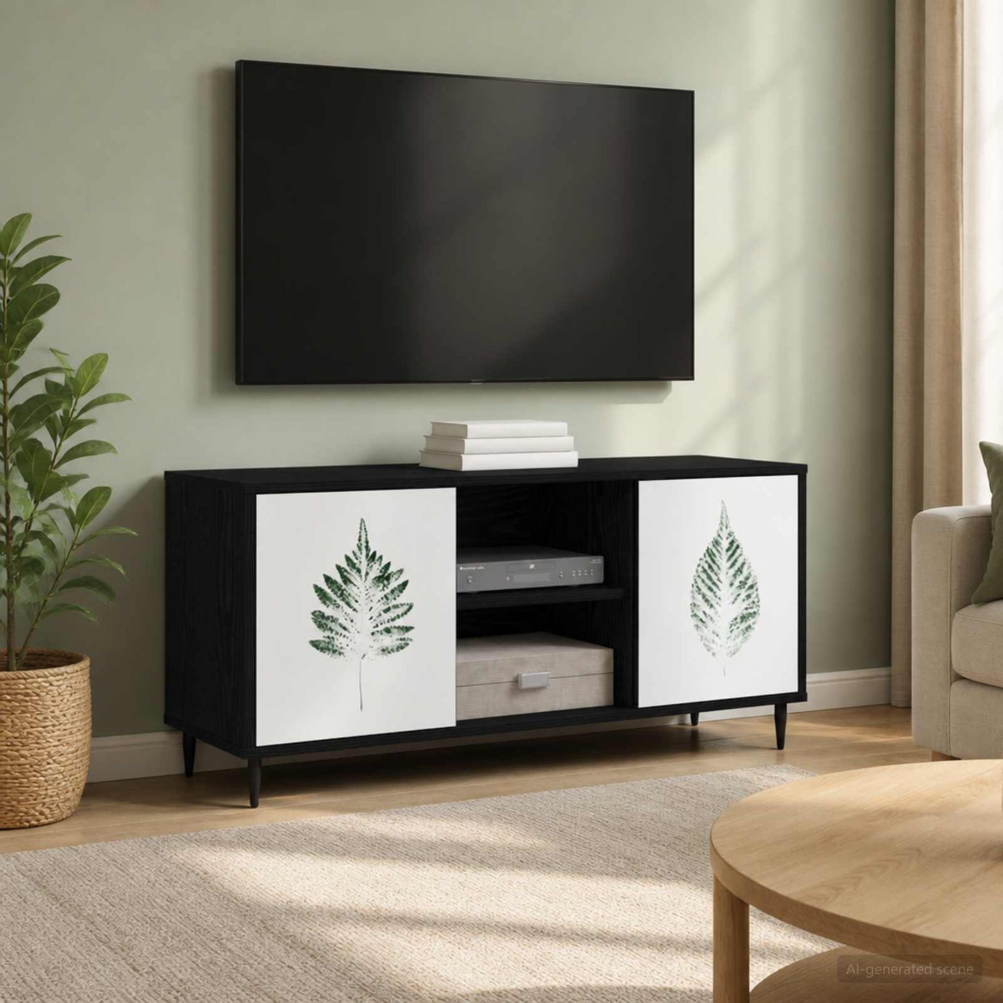 vidaXL Ντουλάπι TV HANAU 102 x 33 x 51 εκ Μαύρη Δρυς