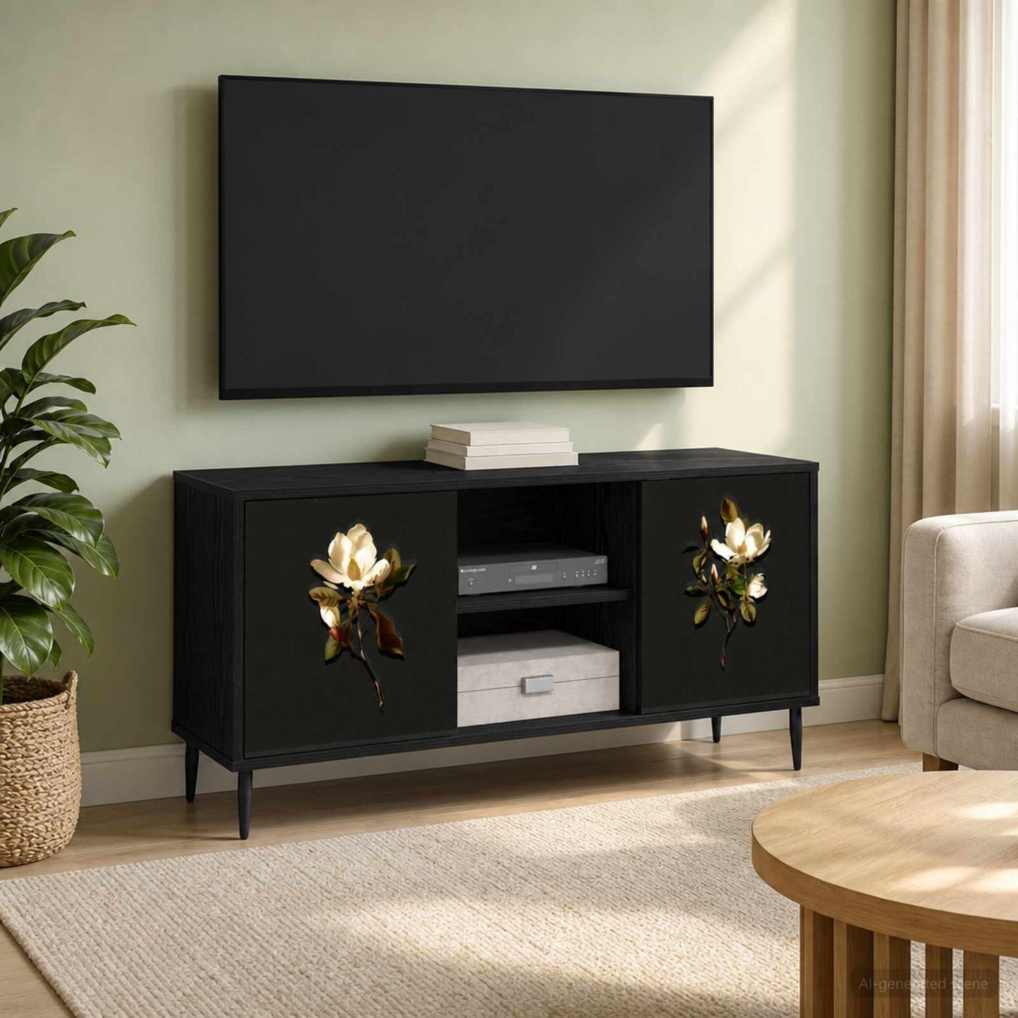 vidaXL Ντουλάπι TV BREMEN 102 x 33 x 51 εκ Μαύρη Δρυς