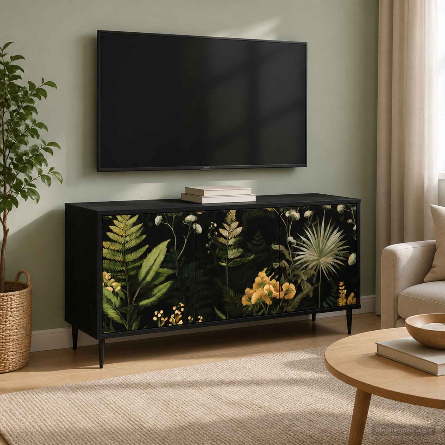 vidaXL Ντουλάπι TV RHENEN 102 x 33 x 51 εκ Μαύρη Δρυς