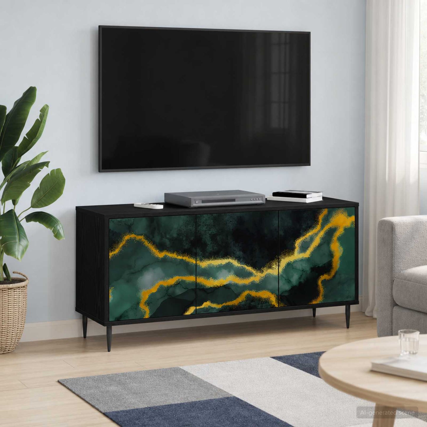 vidaXL Ντουλάπι TV WIJHE 102 x 33 x 51 εκ Μαύρη Δρυς