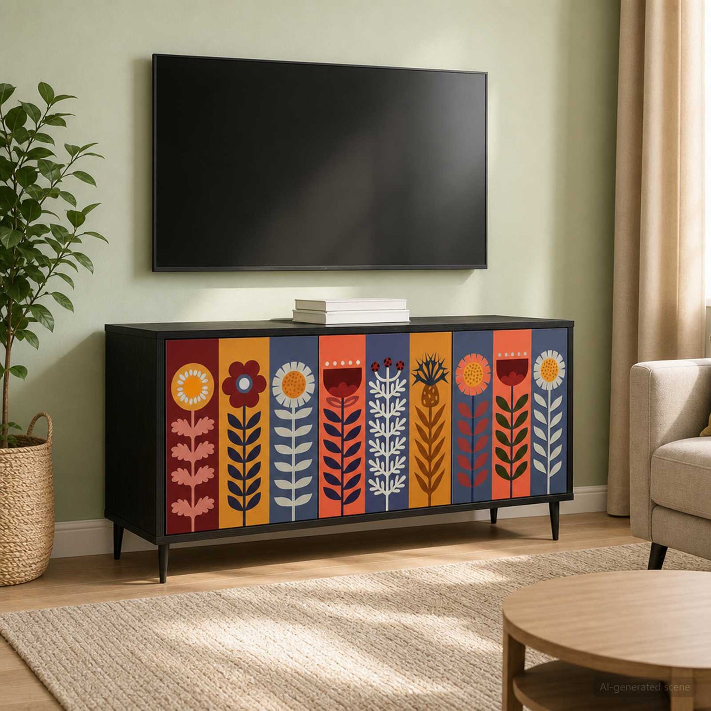 vidaXL Ντουλάπι TV ESSEN 102 x 33 x 51 εκ Μαύρη Δρυς
