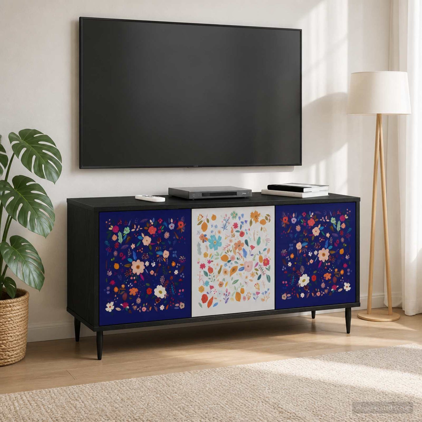 vidaXL Ντουλάπι TV MAINZ 102 x 33 x 51 εκ Μαύρη Δρυς