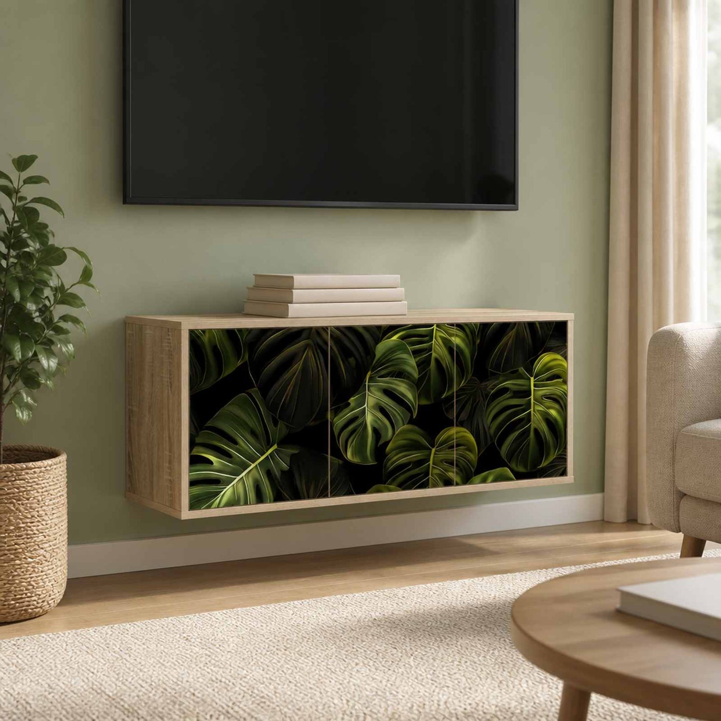 vidaXL Κρεμαστός θρανίο τηλεόρασης ELBURG 102 x 33 x 40 εκ.