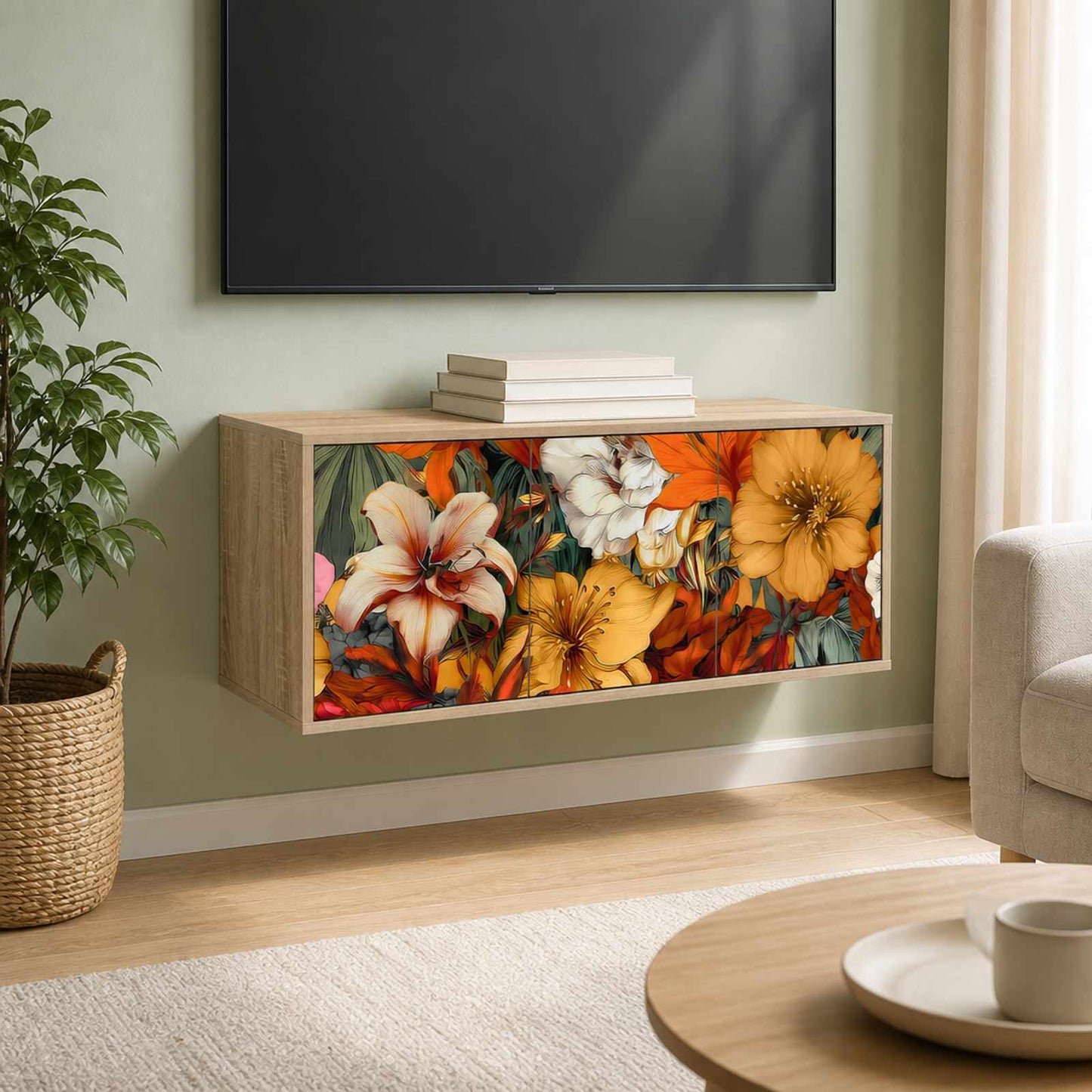 vidaXL Κρεμαστός θρανίο τηλεόρασης GENNEP 102 x 33 x 40 εκ.