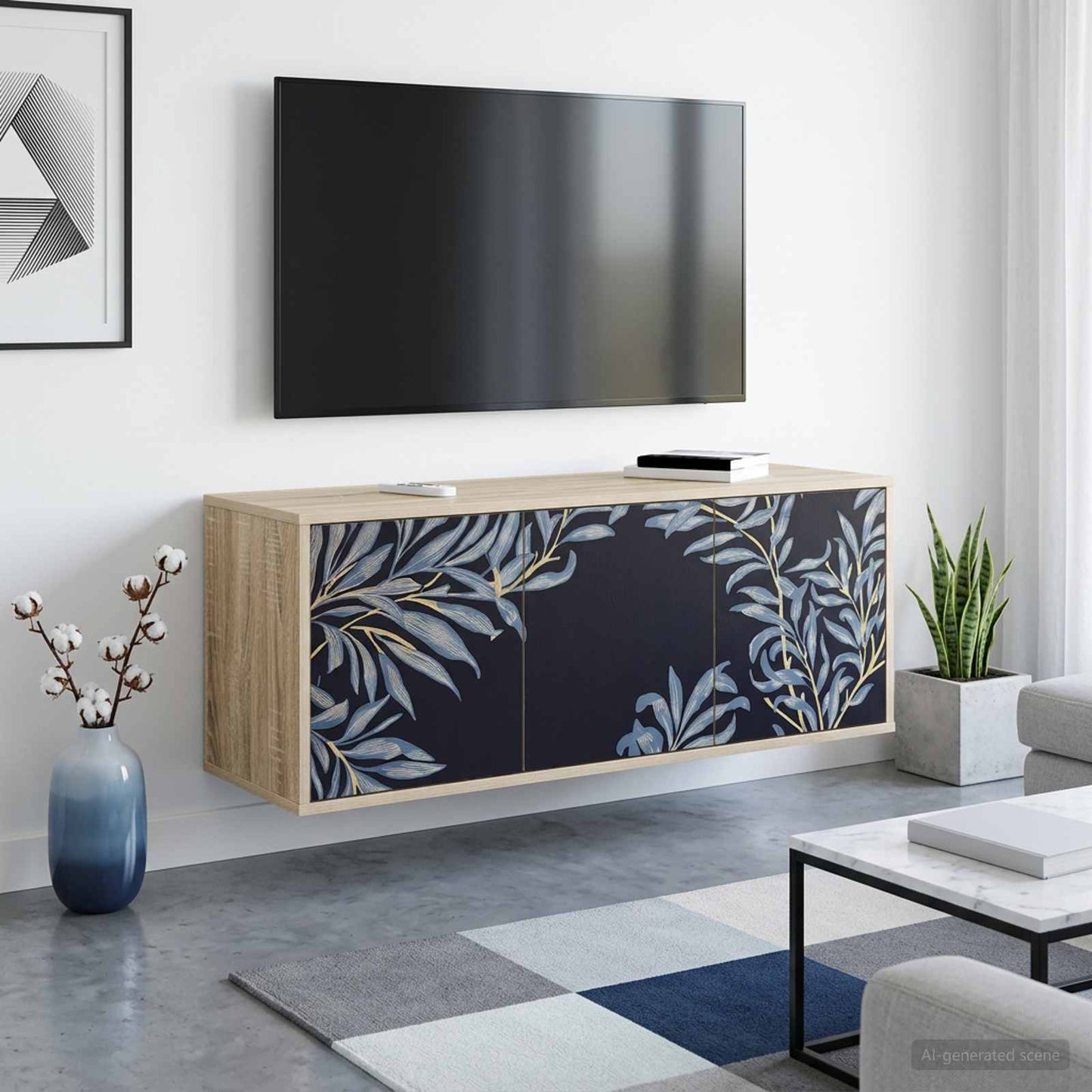 vidaXL Κρεμαστός θρανίο τηλεόρασης DOKKUM 102 x 33 x 40 εκ.