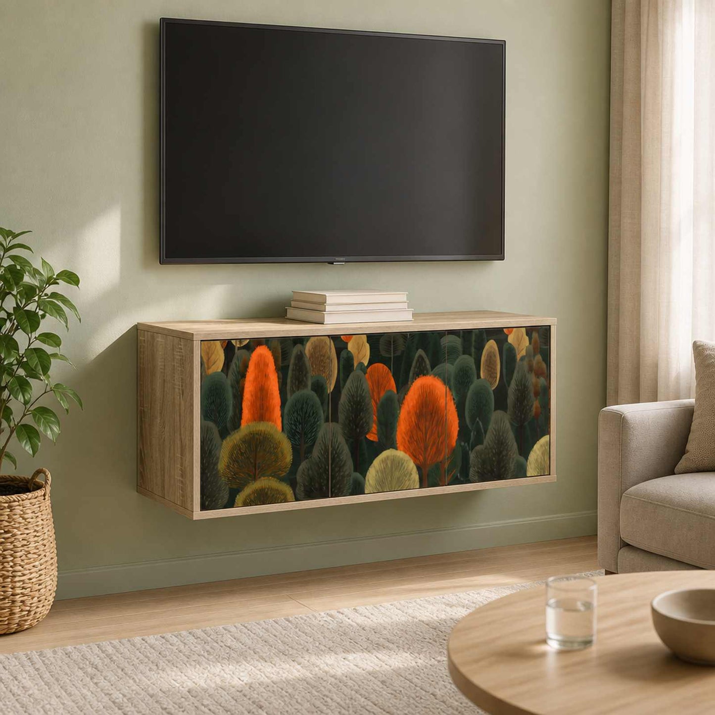 vidaXL Κρεμαστός θρανίο τηλεόρασης ZAANDAM 102 x 33 x 40 εκ.