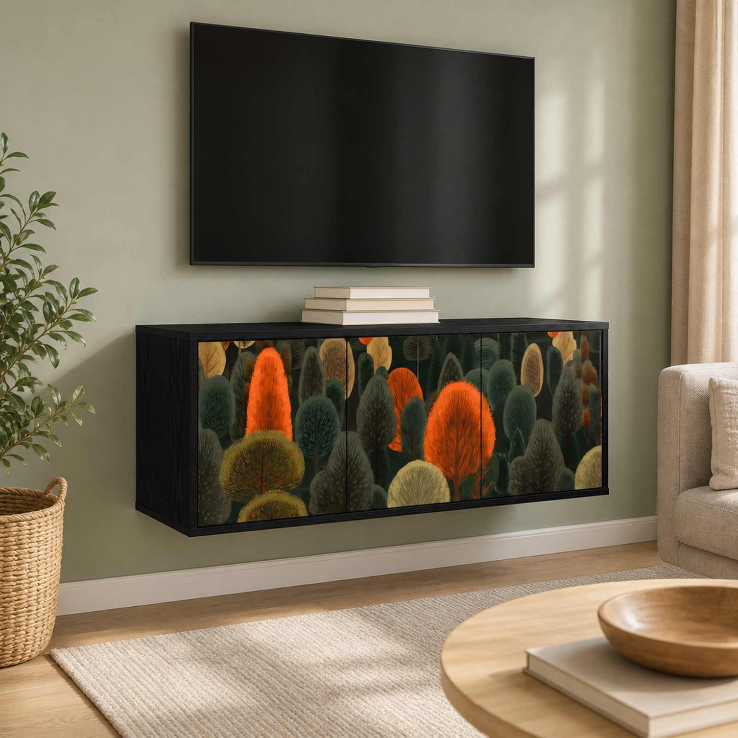 vidaXL Κρεμαστός θρανίο τηλεόρασης ZAANDAM 102 x 33 x 40 εκ.