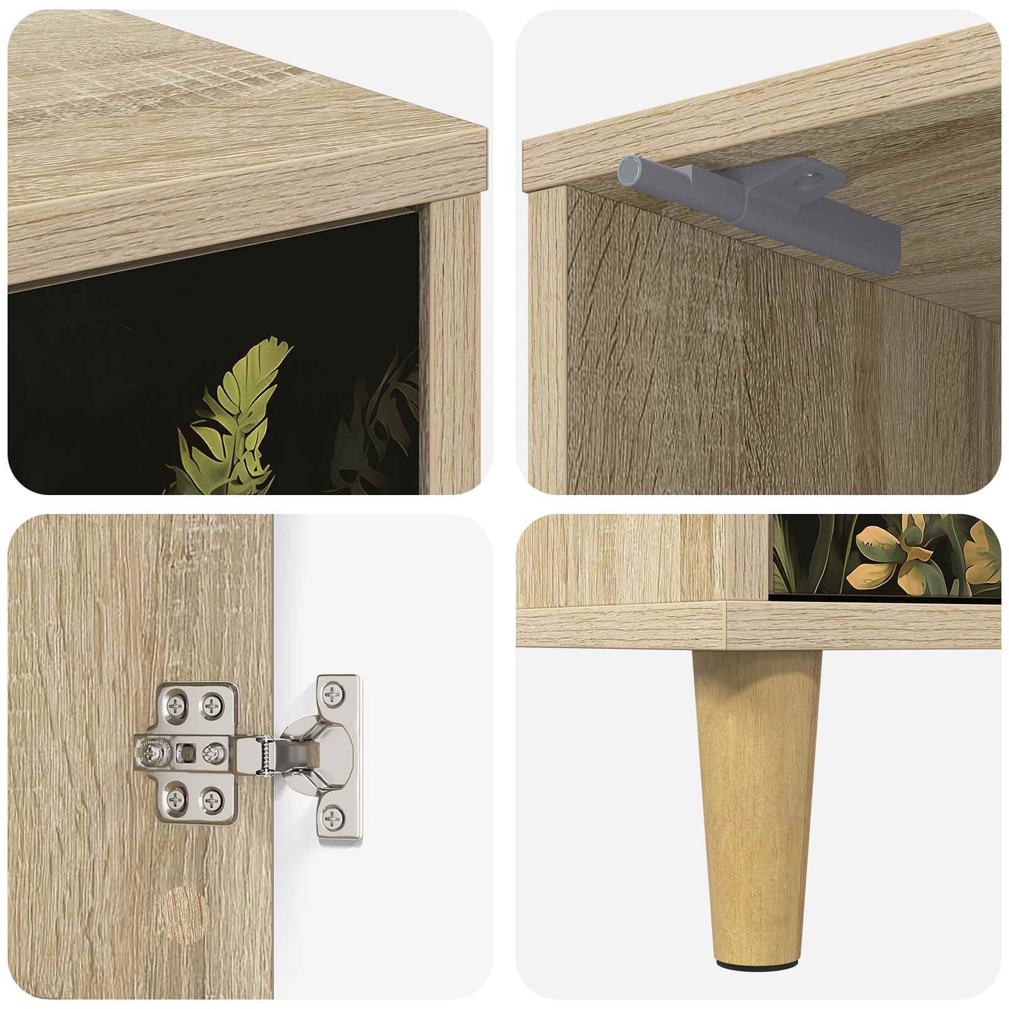 vidaXL Κομοδίνο RHENEN Sonoma Δρυς 36 x 33 x 50 εκ. Επεξεργασμένο Ξύλο