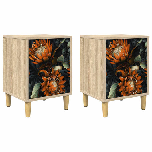 vidaXL Κομοδίνο LOCHEM 2 τμχ. Sonoma Δρυς 36 x 33 x 50 εκ.