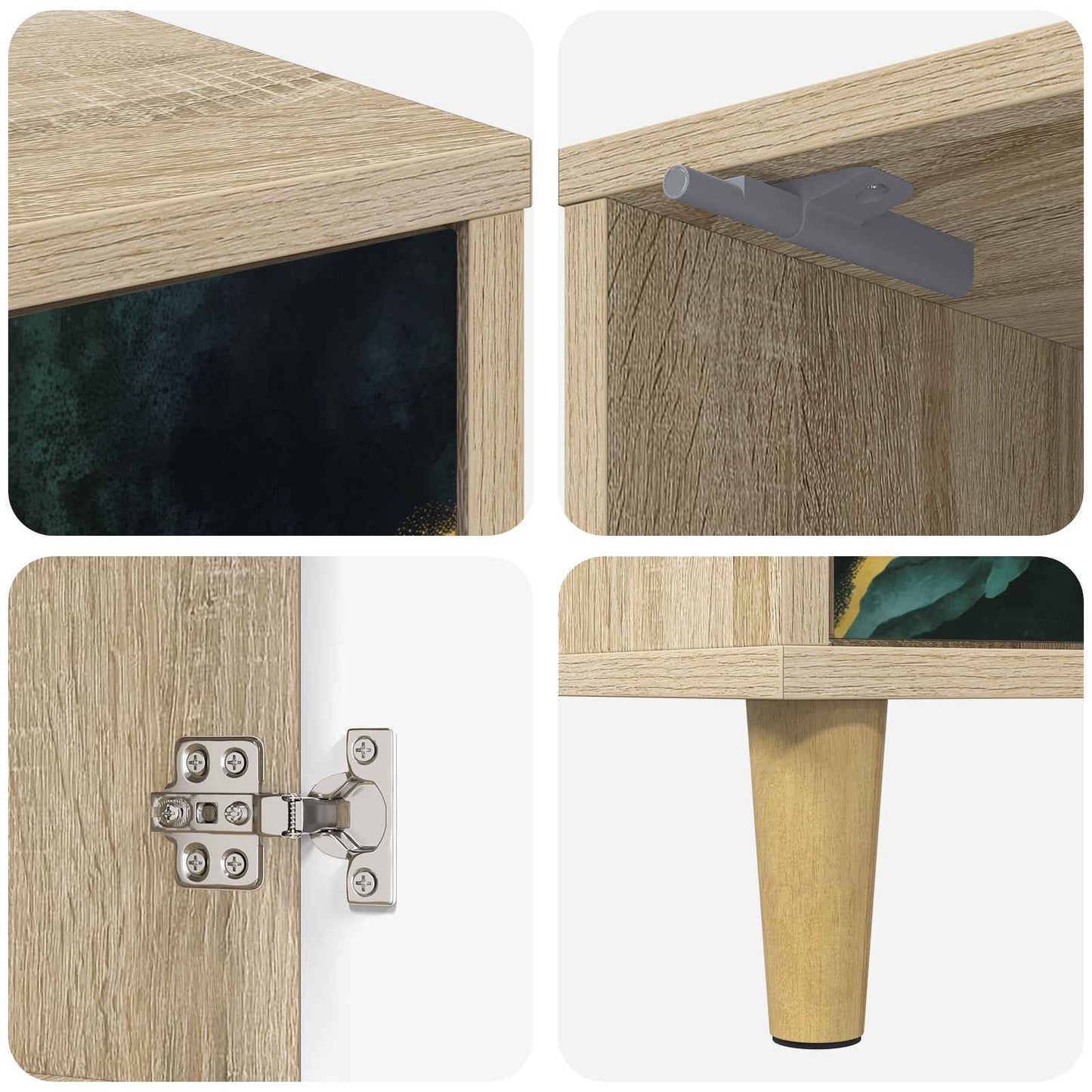 vidaXL Κομοδίνο WIJHE Sonoma Δρυς 36 x 33 x 50 εκ. Επεξεργασμένο Ξύλο
