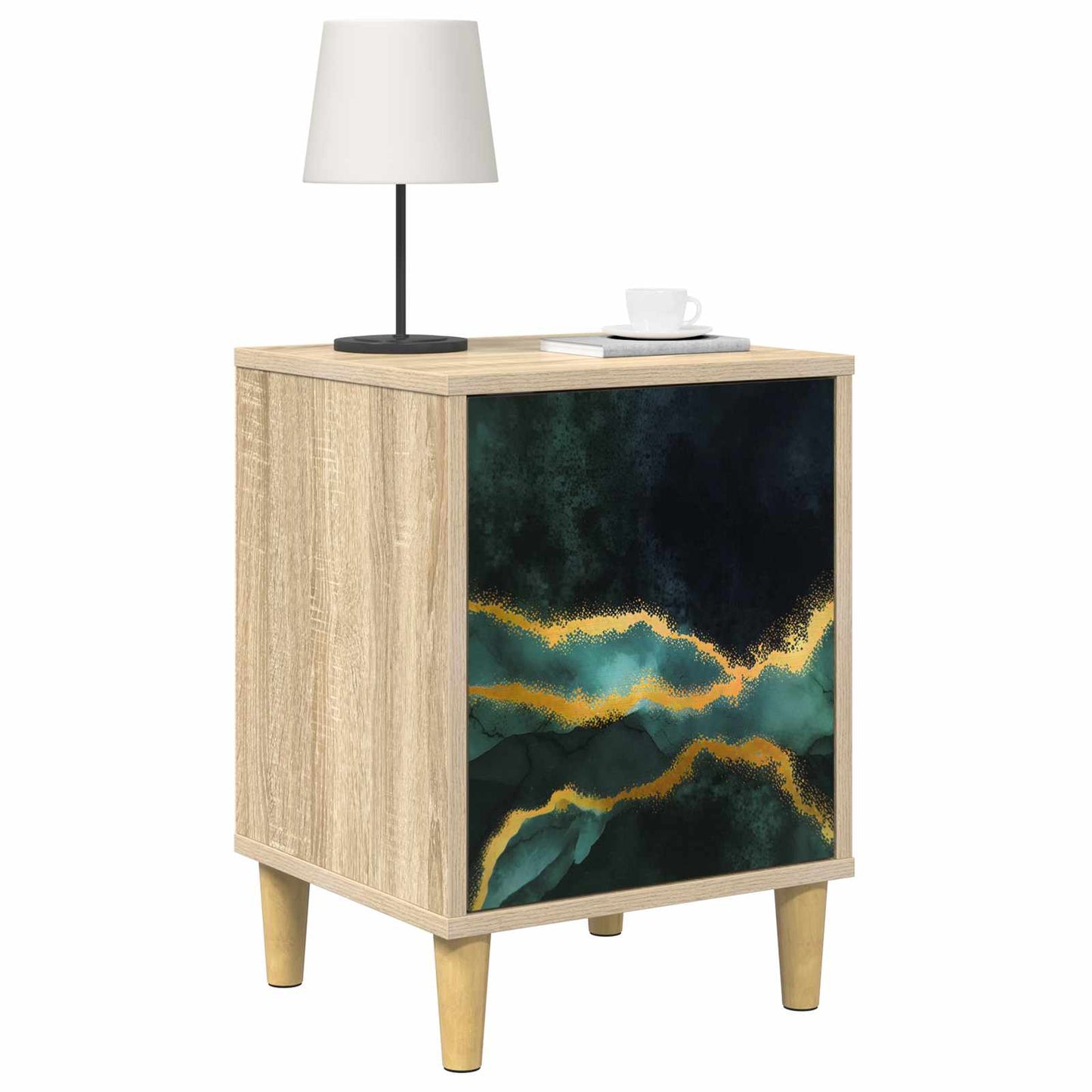 vidaXL Κομοδίνο WIJHE Sonoma Δρυς 36 x 33 x 50 εκ. Επεξεργασμένο Ξύλο
