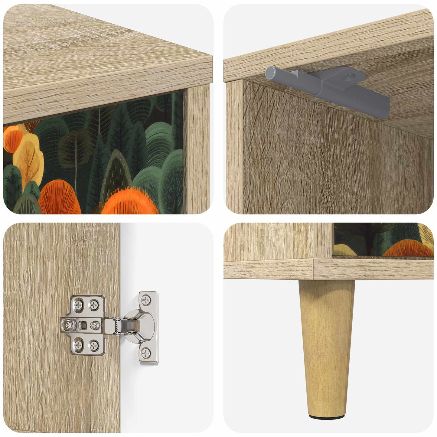 vidaXL Κομοδίνο ZAANDAM Sonoma Δρυς 36 x 33 x 50 εκ.