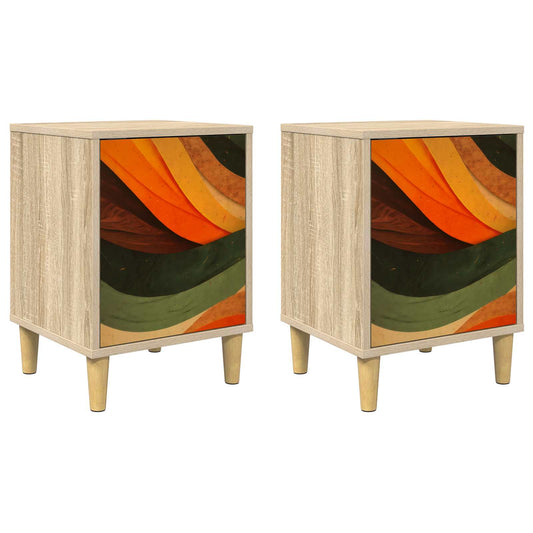 vidaXL Κομοδίνο BONN 2 τμχ. Sonoma Δρυς 36 x 33 x 50 εκ.